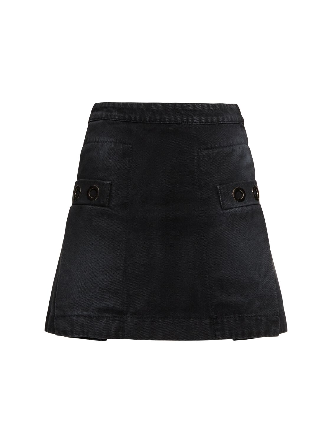 Msgm Embellished Denim Mini Skirt In Black