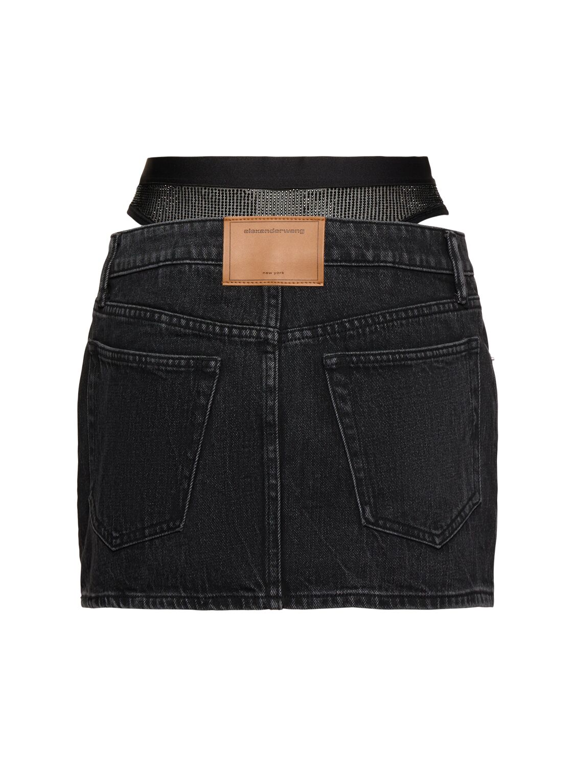 Shop Alexander Wang Mini Skirt W/ Mesh Underwear In Grey