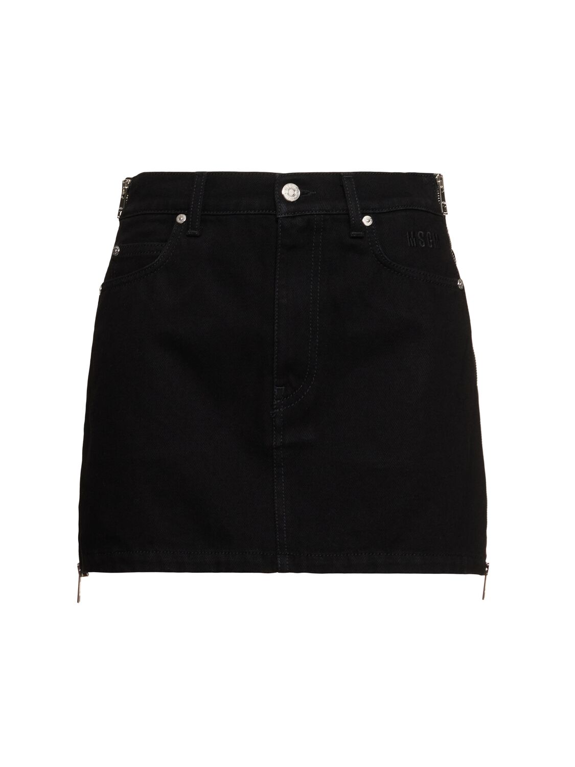 Msgm Denim Mini Skirt In Black