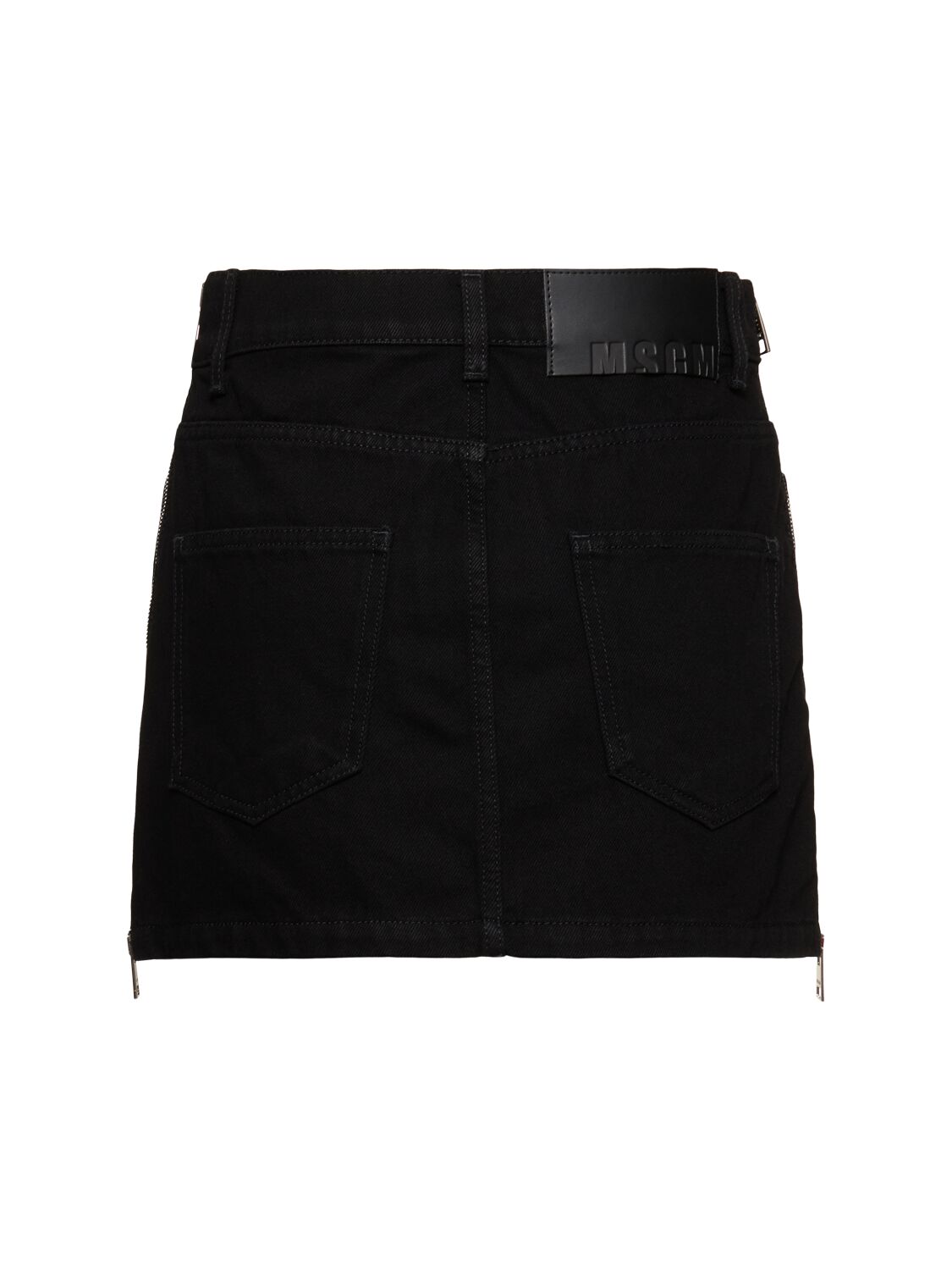 Shop Msgm Denim Mini Skirt In Black