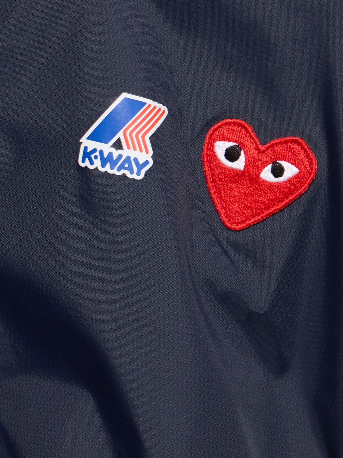K-way Cdg Play Logo Nylon Zip Jacket