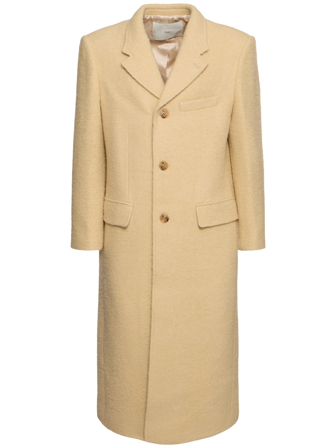 Dunst Unisex 2-way 3 Button Bouclé Coat In Butter Cream