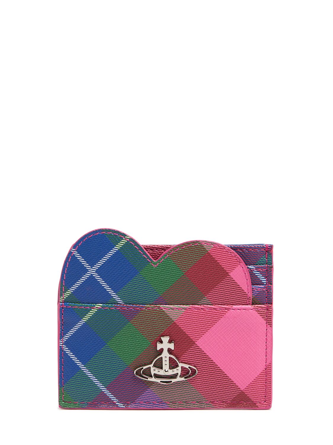 Vivienne Westwood Heart Printed Canvas Card Holder In Multi