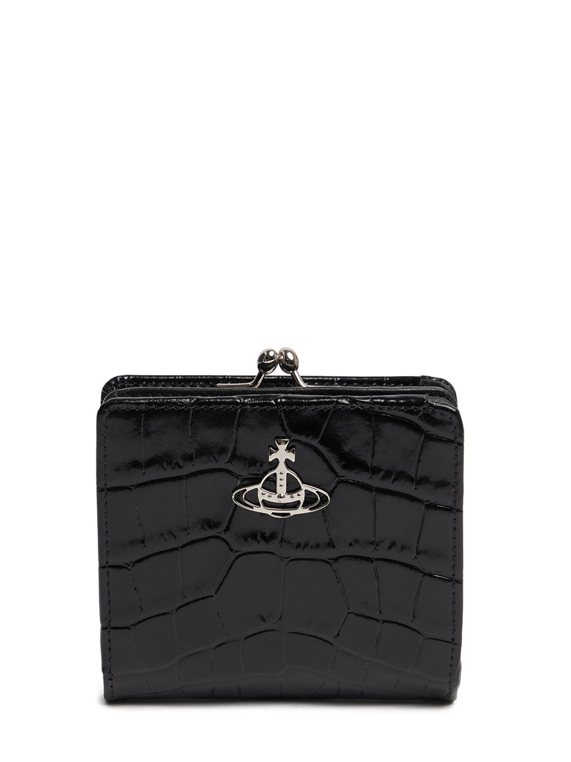 Vivienne Westwood Logo Embossed Leather Wallet In Black