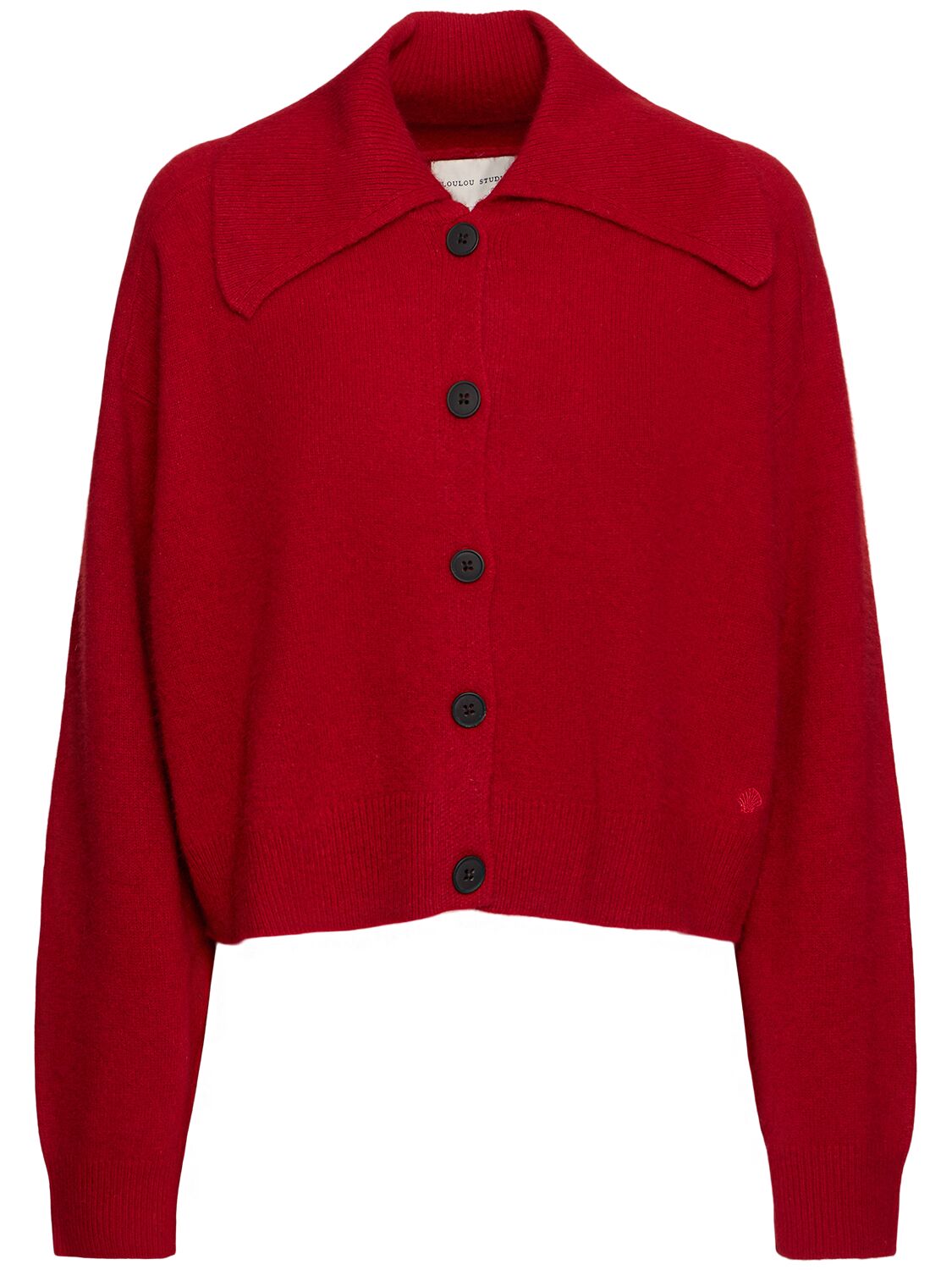 Loulou Studio Sao Wool Blend Cardigan In Red