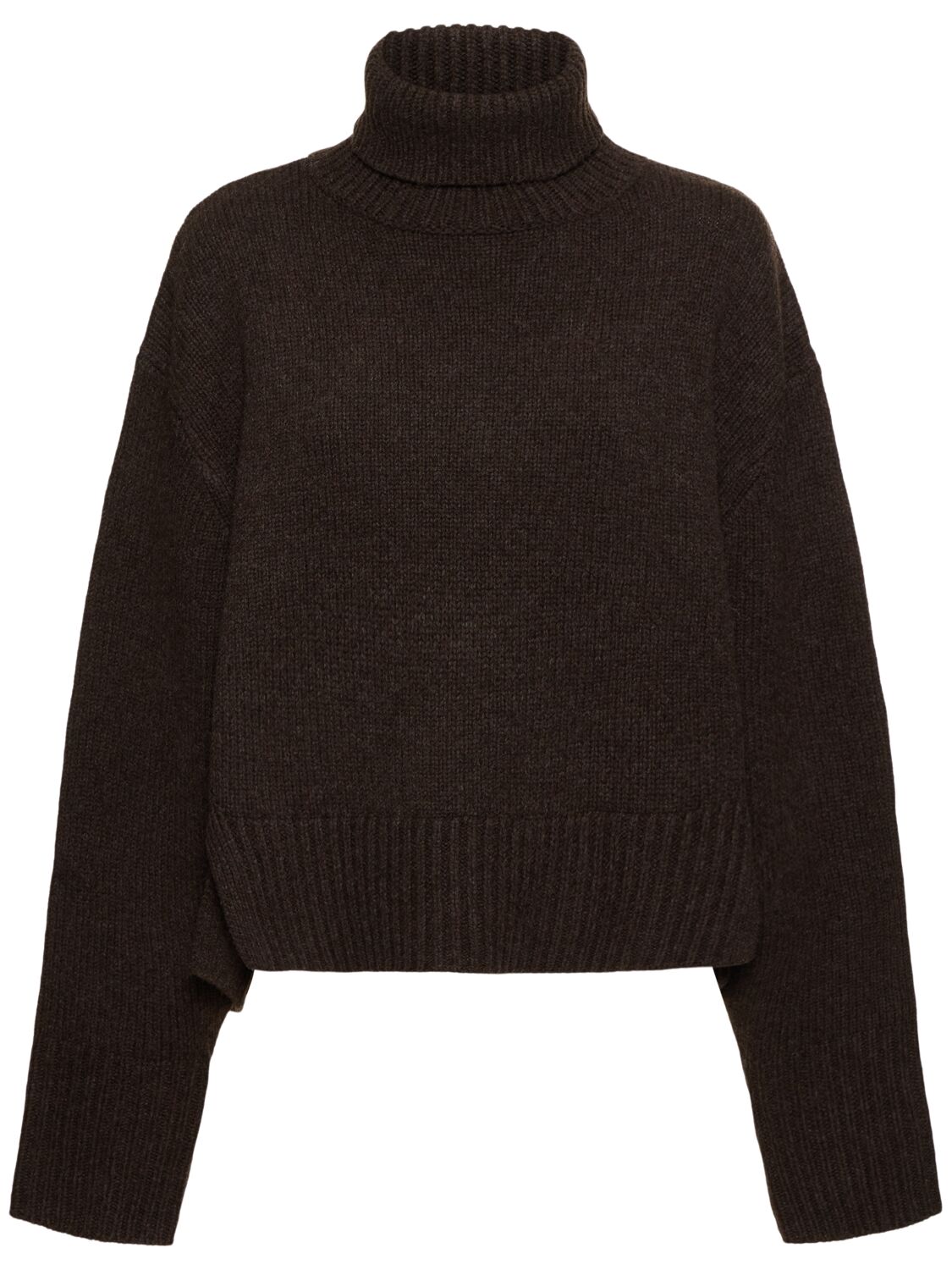 Axel Arigato Remain Cropped Wool Sweater In Dark Brown