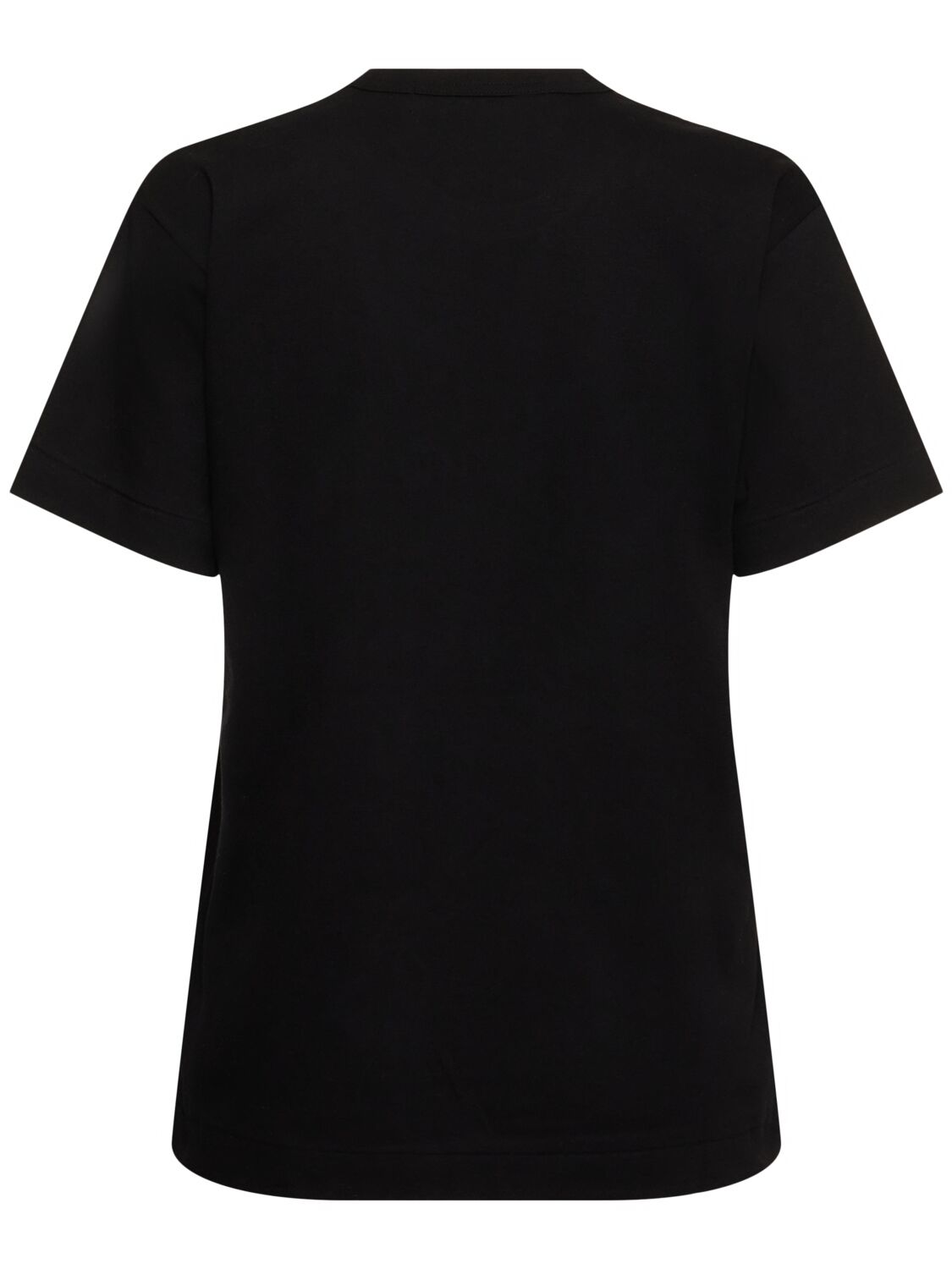 Shop Comme Des Garçons Play Embroidered Hearts Cotton T-shirt In Black