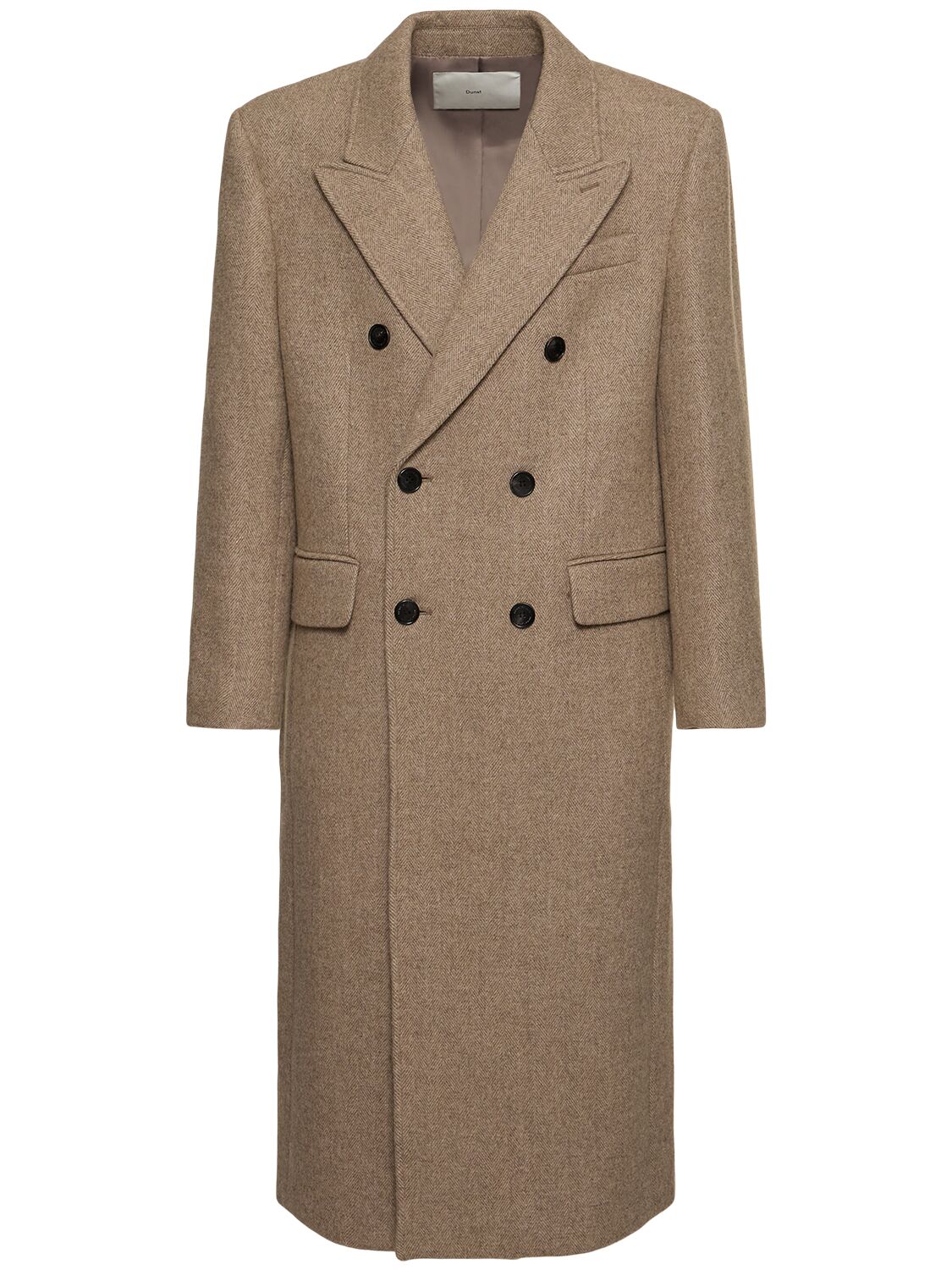 Dunst Unisex Double-breast Tailored Wool Coat In Brown