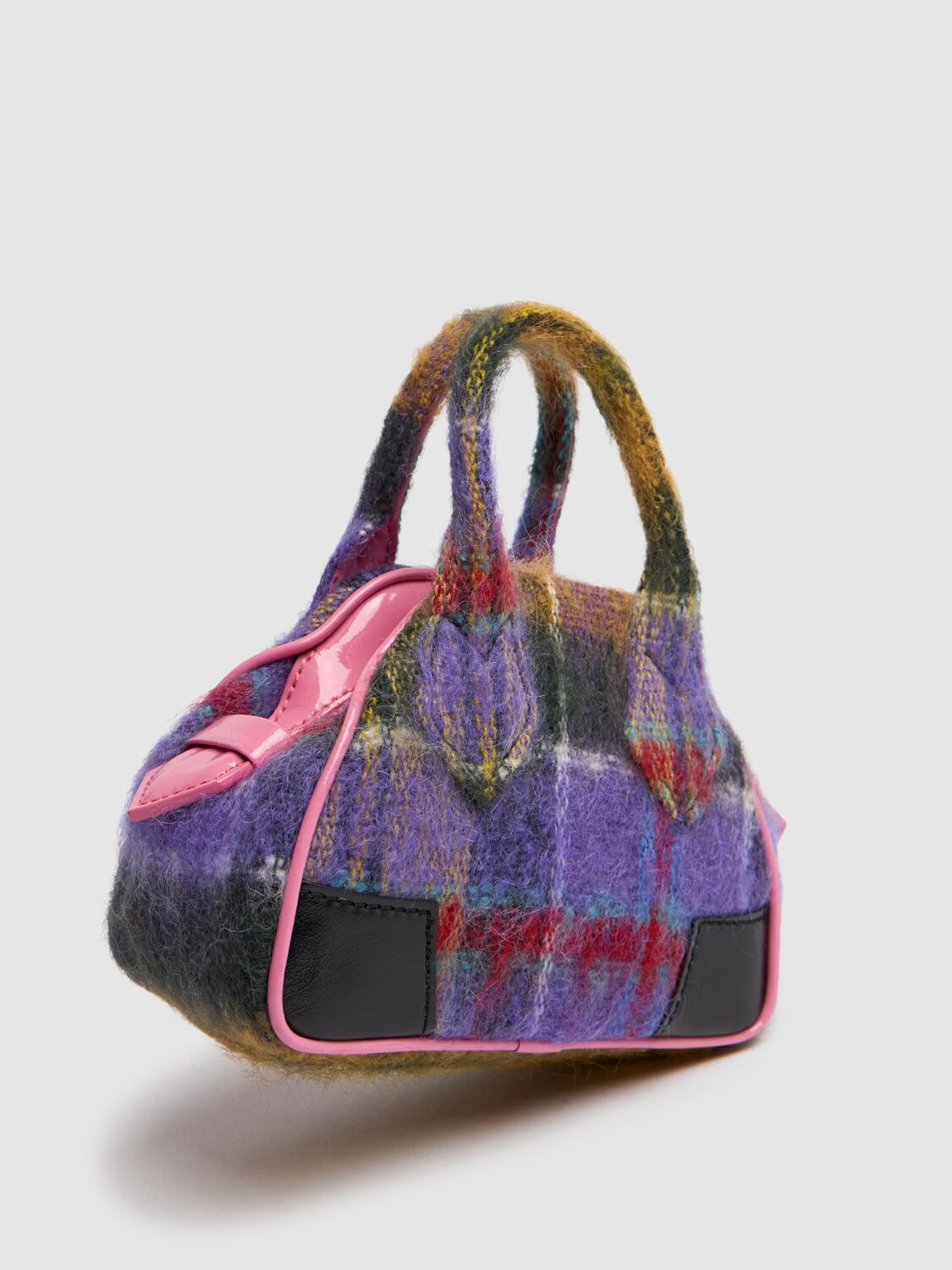 Shop Vivienne Westwood Mini Yasmin Tartan Mohair Chain Bag In Multicolor