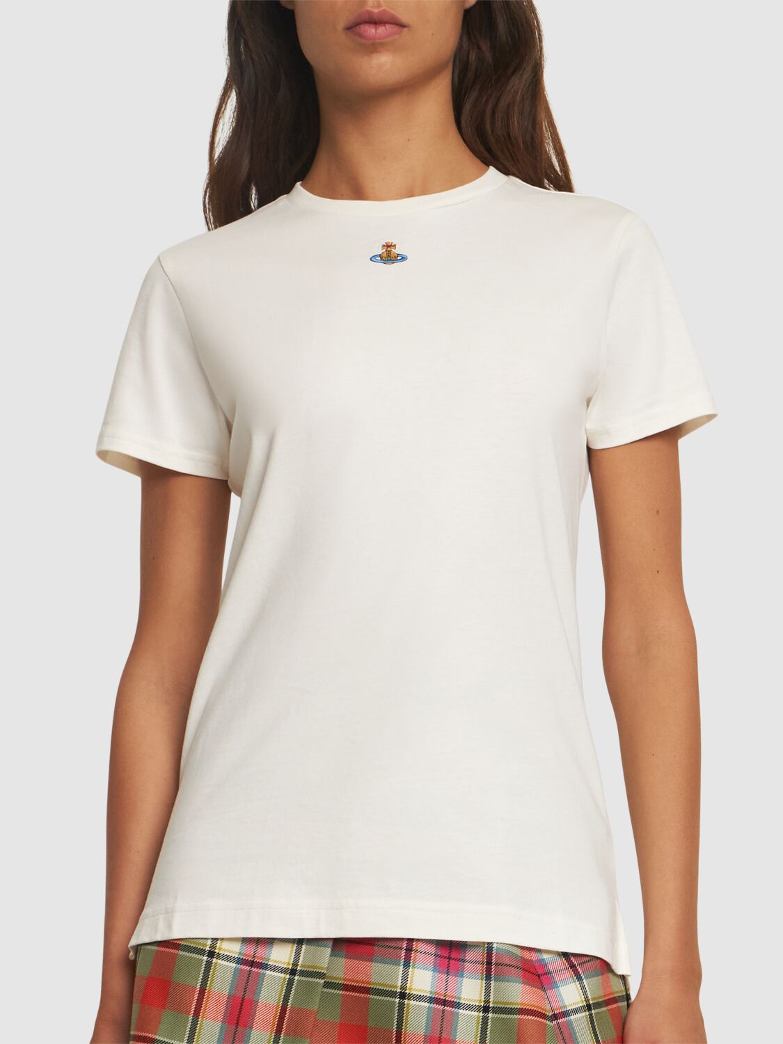 Shop Vivienne Westwood Orb Logo Cotton Jersey T-shirt In White