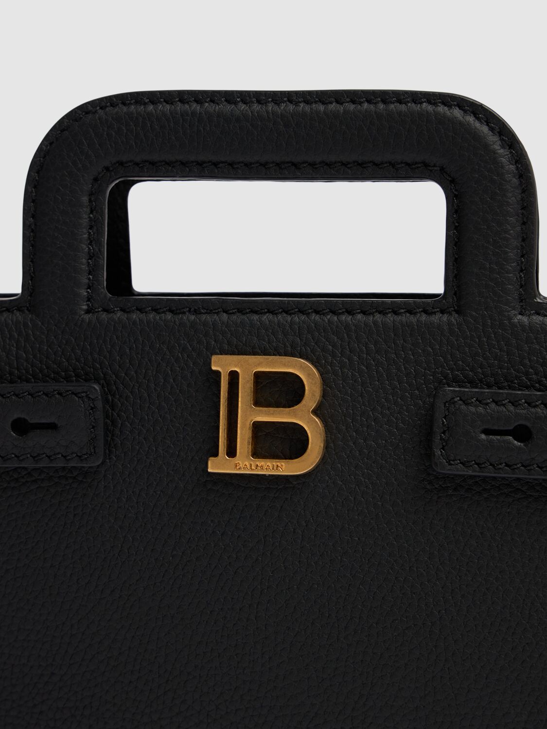 Shop Balmain Small B-buzz Leather Top Handle Bag In Black