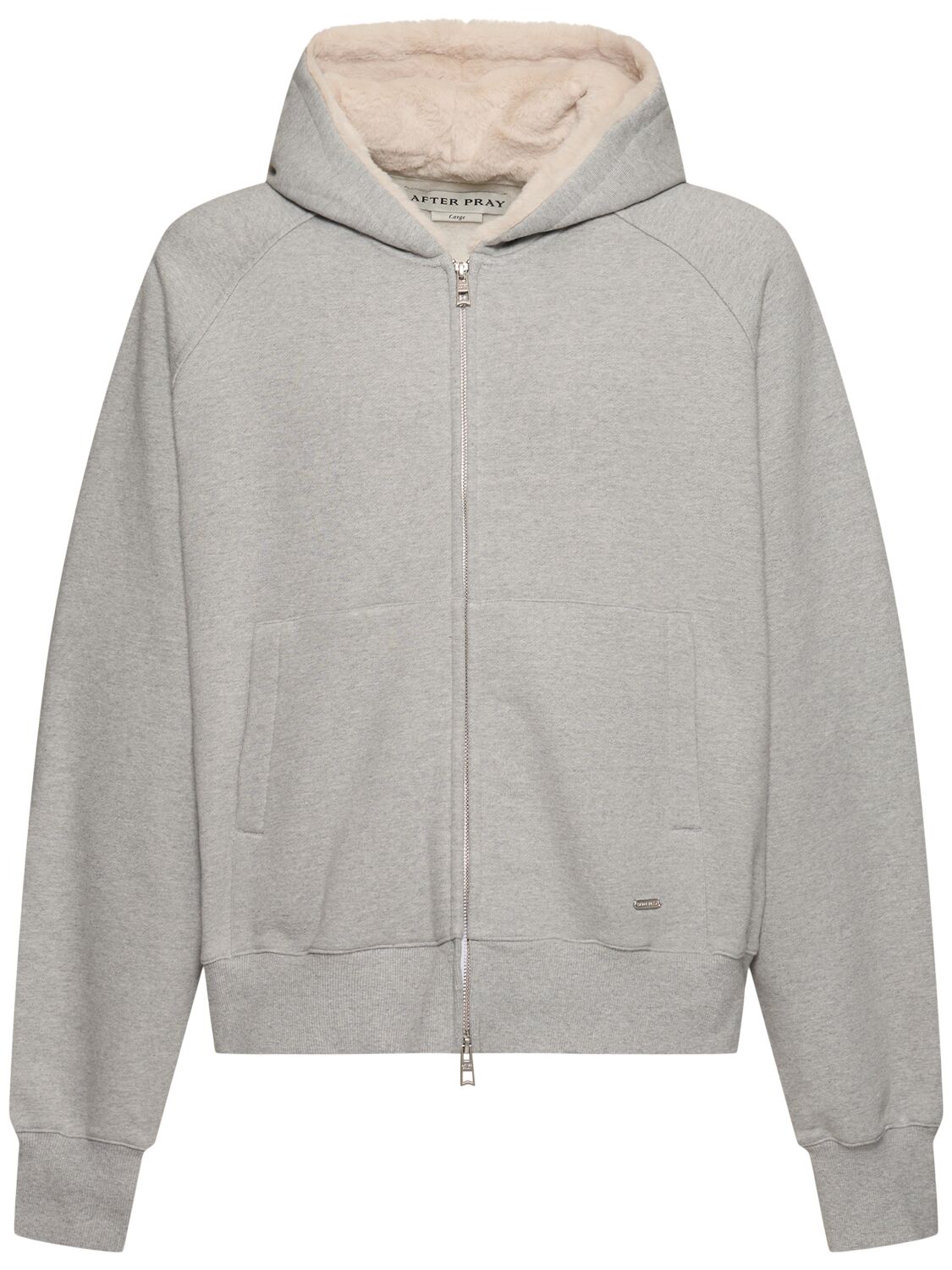 After Pray Hiary Zip Sweatshirt Hoodie In Melange Gray