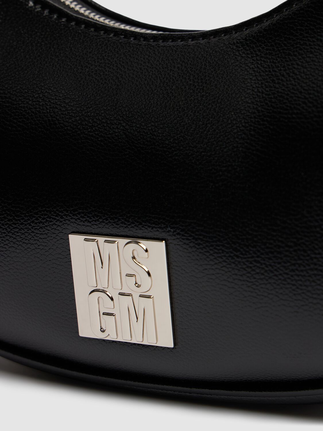 Shop Msgm Faux Leather Shoulder Bag In Black