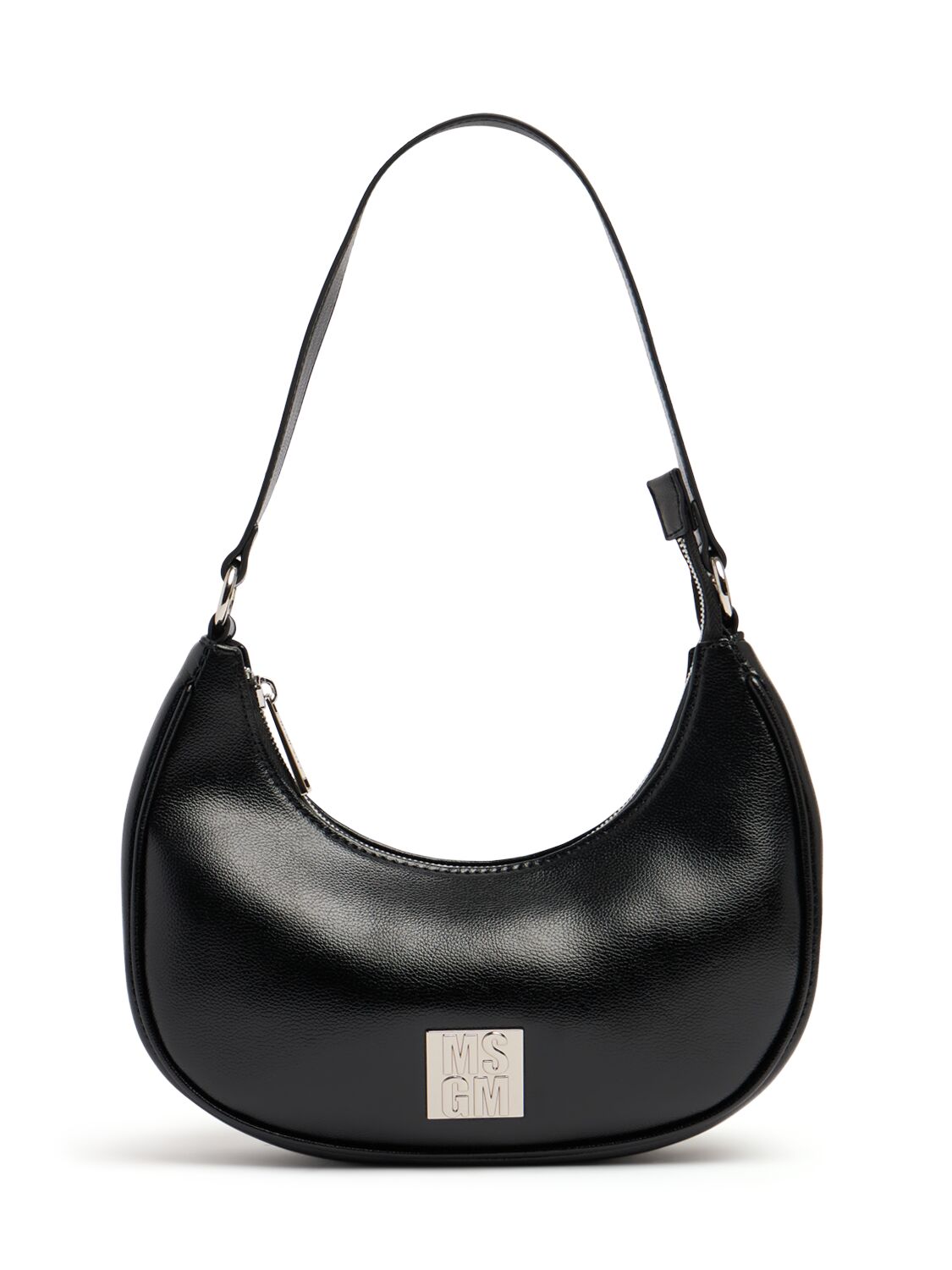 Msgm Faux Leather Shoulder Bag In Black