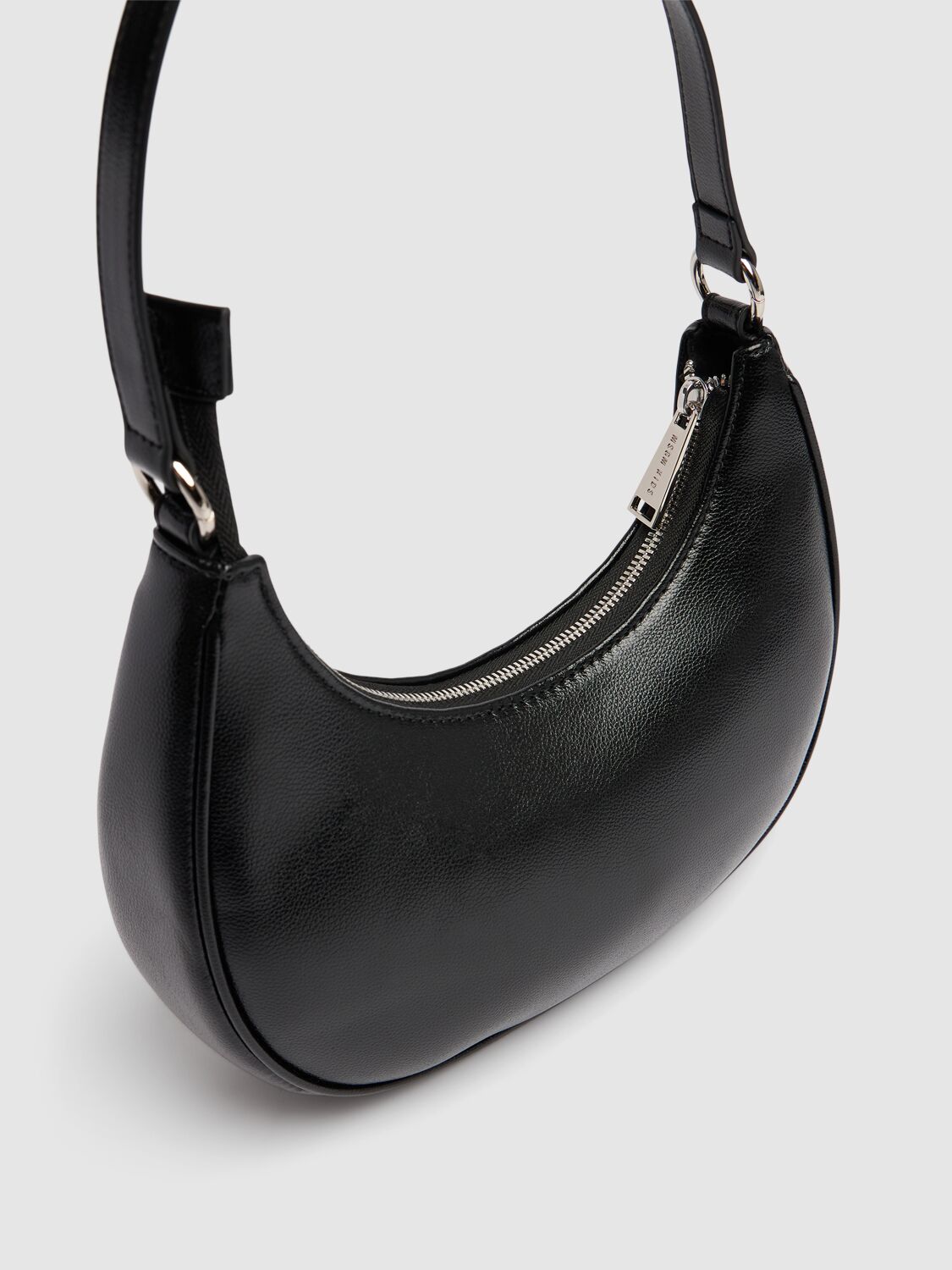 Shop Msgm Faux Leather Shoulder Bag In Black