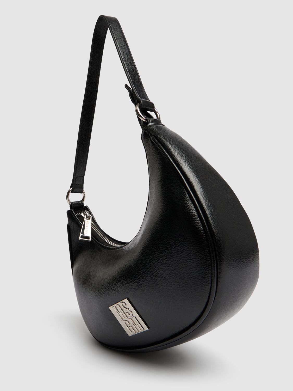 Shop Msgm Faux Leather Shoulder Bag In Black