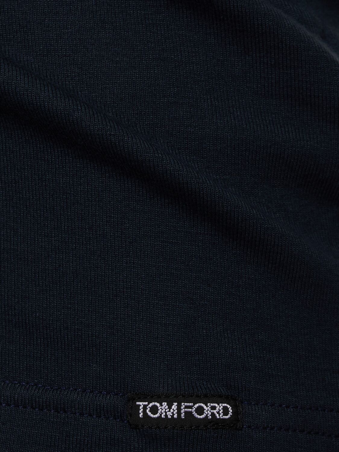 Tom Ford Cotton Jersey Crewneck T-shirt In Navy