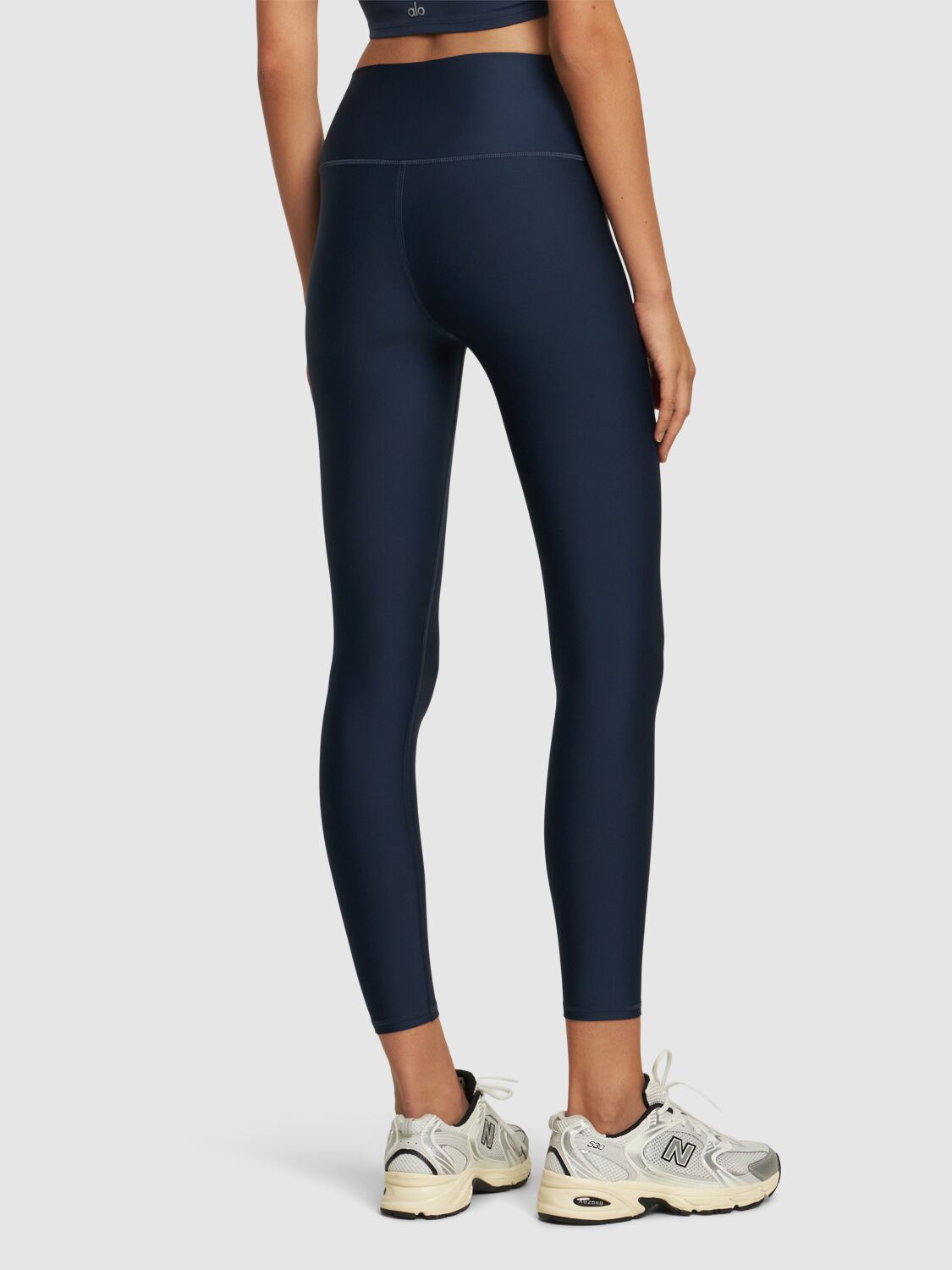 Shop Alo Yoga Airlift 7/8 Stretch Tech Leggings In Blue