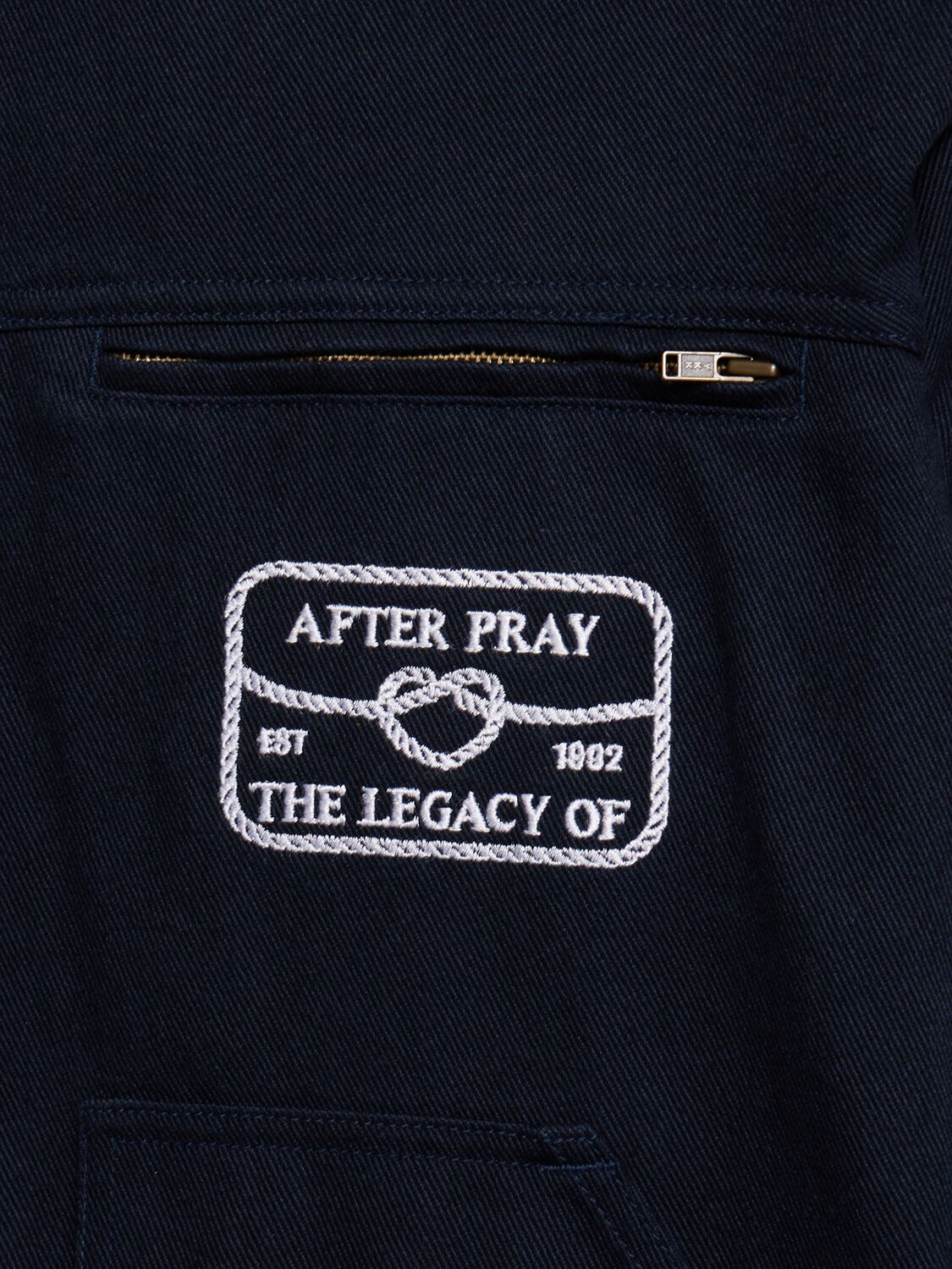 Shop After Pray Hunt Washed Work Jacket In Navy