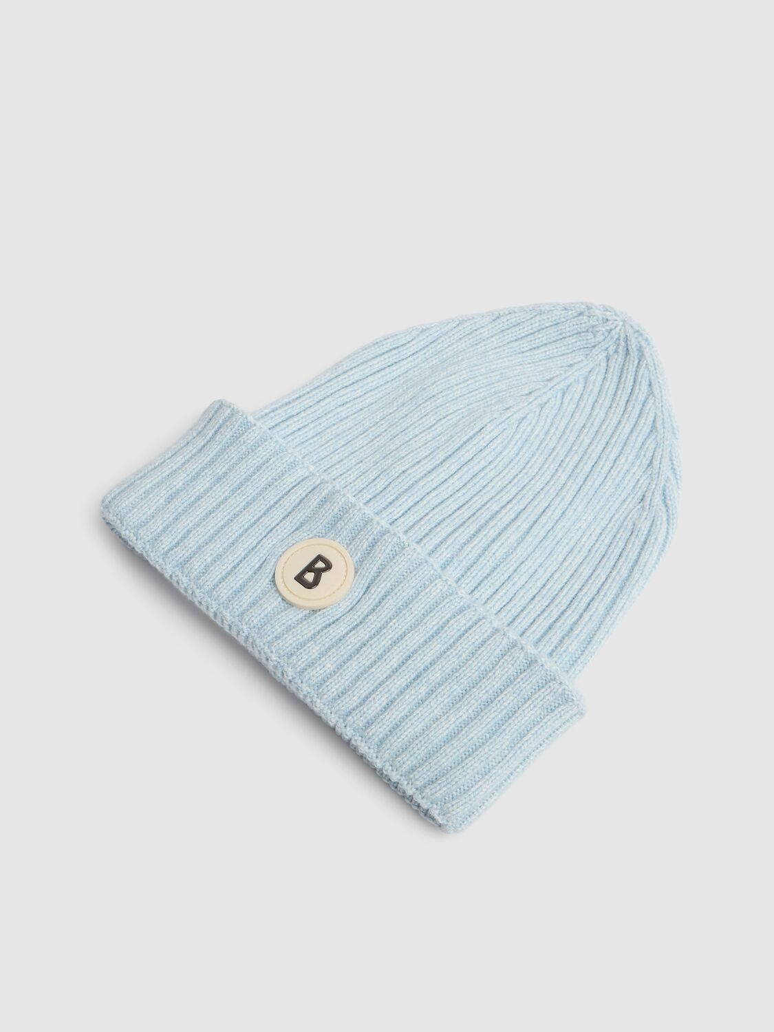 Shop Bogner Enyo Logo Wool Blend Knit Beanie In Light Blue