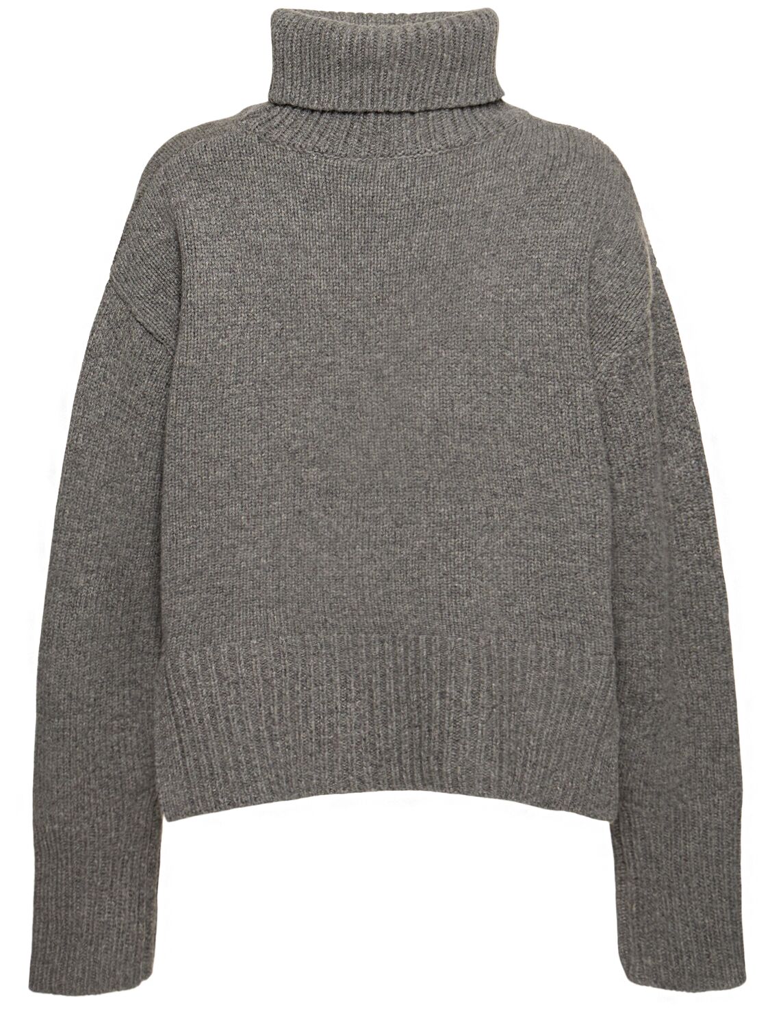 Shop Axel Arigato Remain Cropped Wool Sweater In Heather Grey