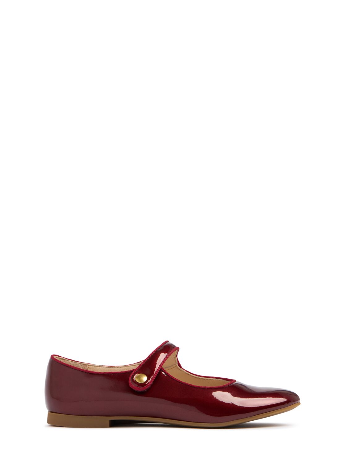 Pom D'api Daisy Baby Patent Leather Ballerinas In Dark Red