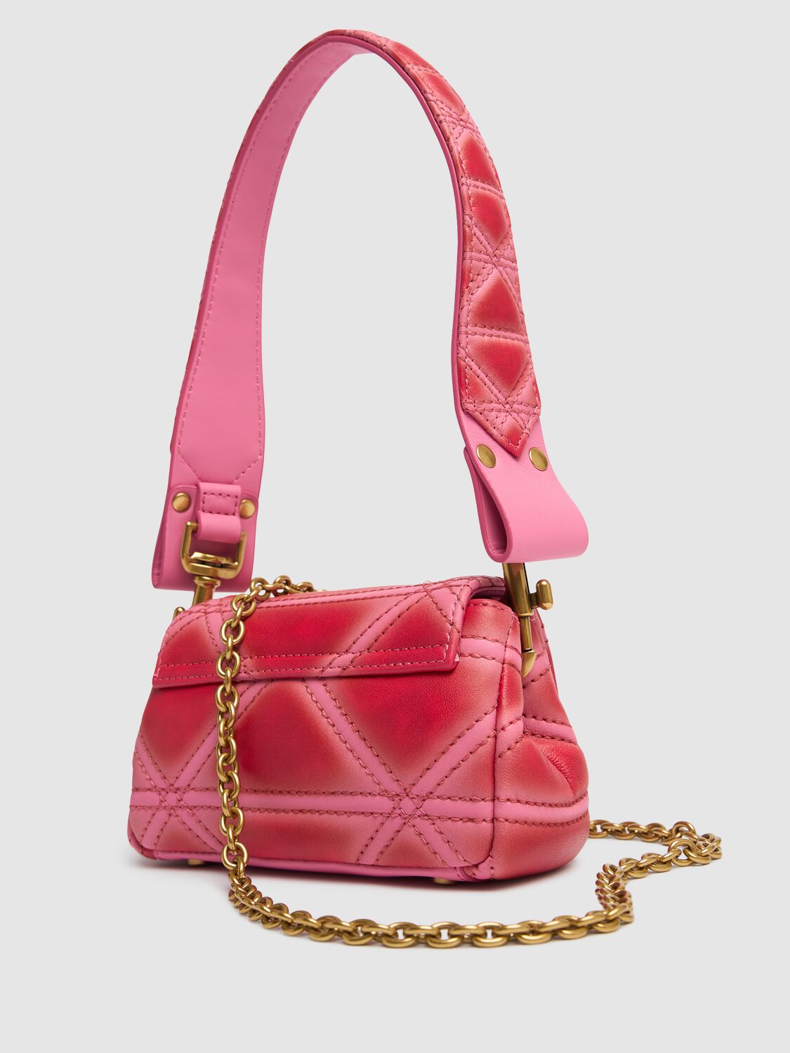 Shop Vivienne Westwood Small Hazel Quilted Leather Bag In Pink/red