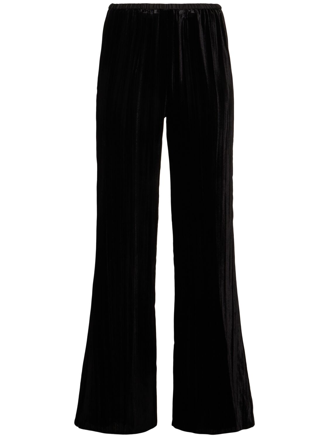 Forte Forte Plissè Velvet Flare Pants In Black