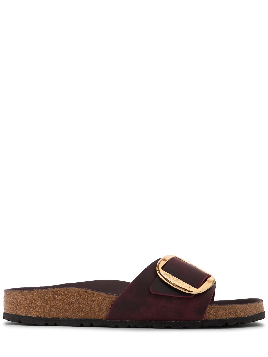 Shop Birkenstock Madrid Big Buckle Sandals In Burgundy