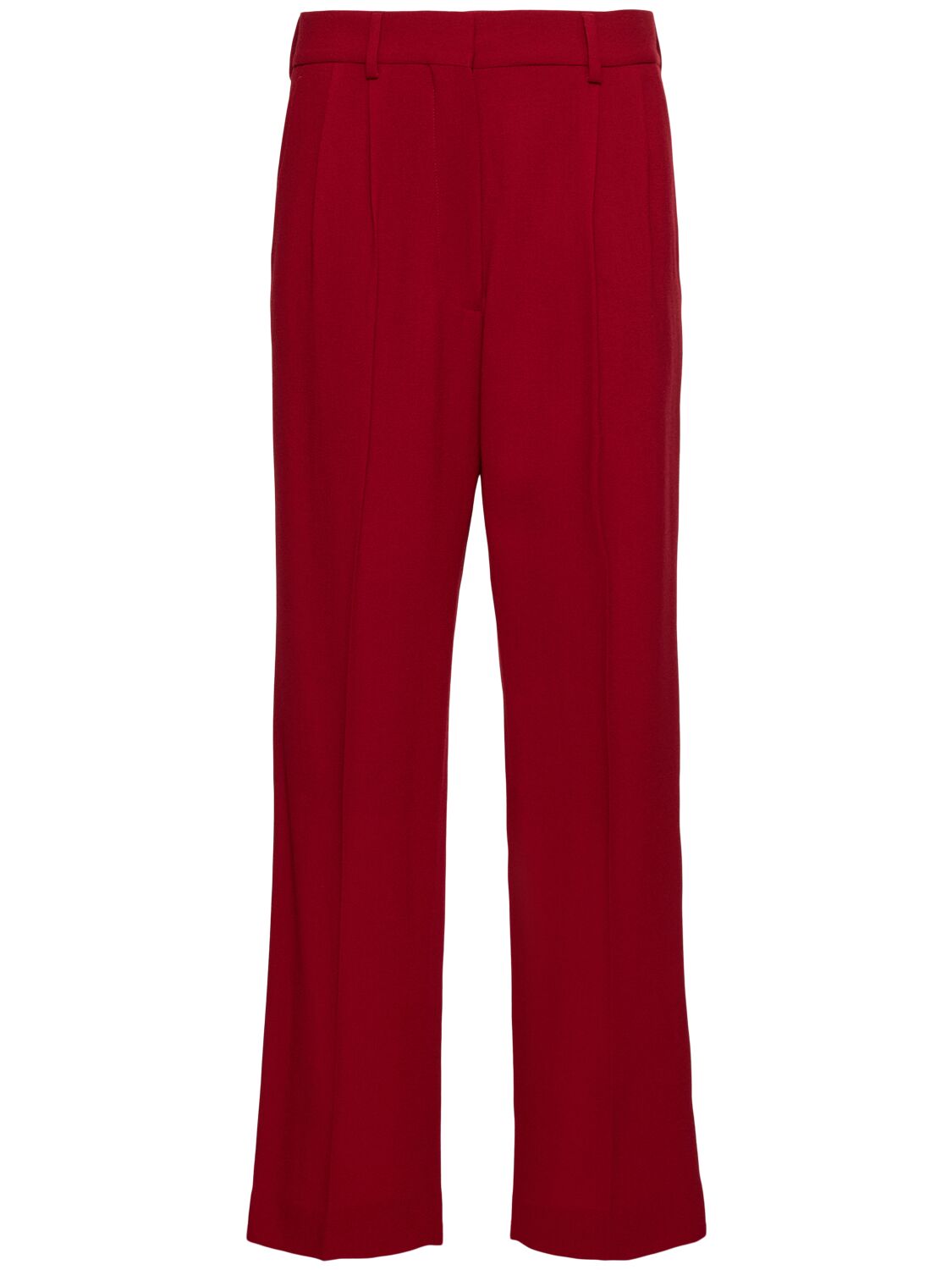 Blazé Milano Cool & Easy Fox Wool Straight Pants In Red