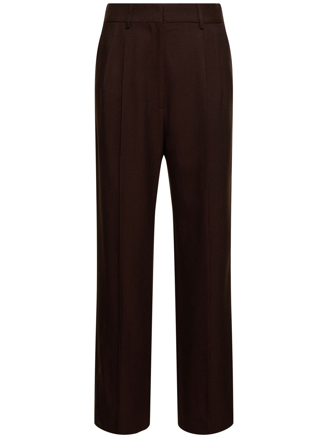 Blazé Milano Ariosa Fox Viscose Straight Pants In Brown