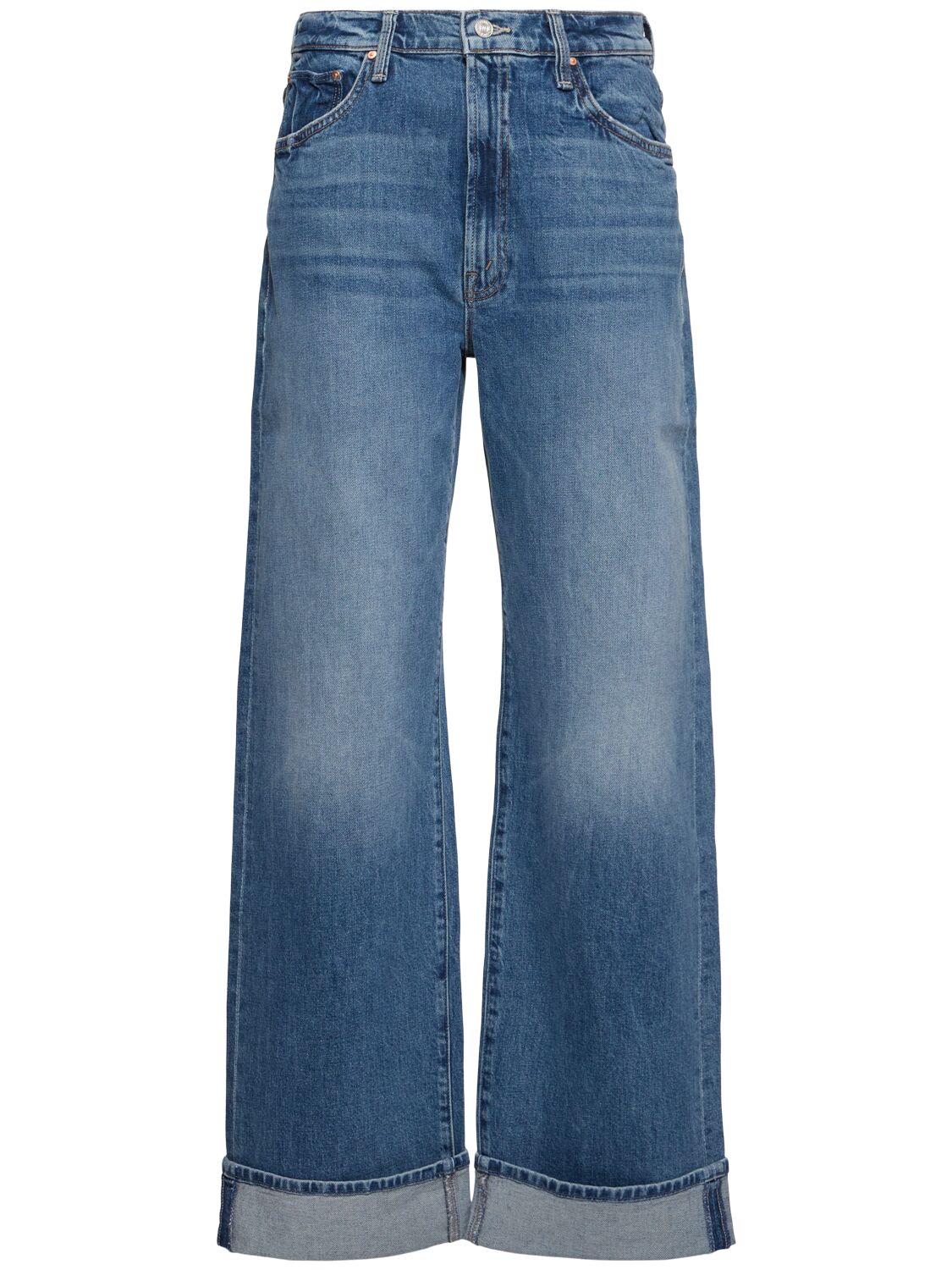 Shop Mother The Dodger Skimp Cuff Straight Jeans In Blue