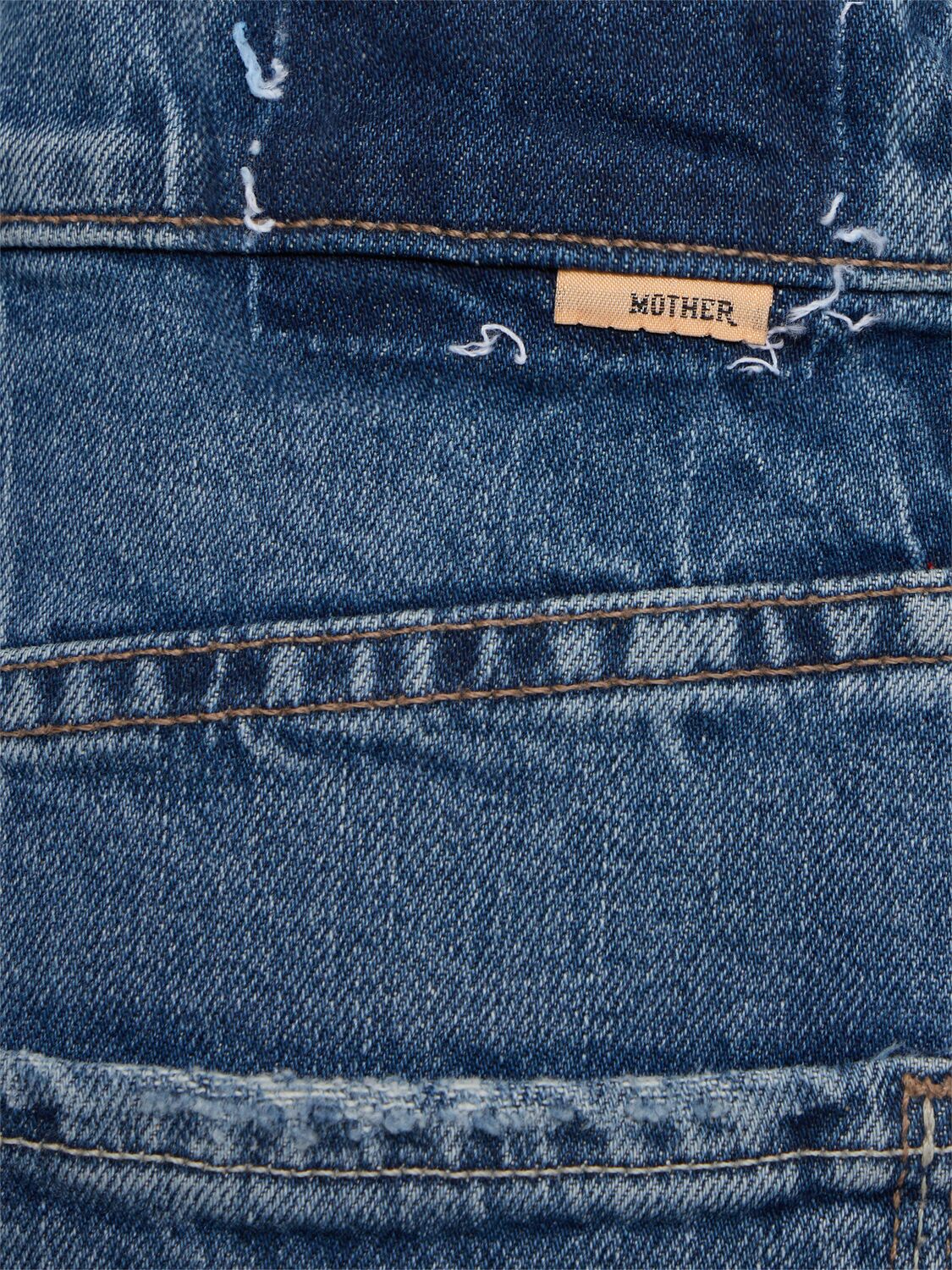 Shop Mother The Dodger Skimp Cuff Straight Jeans In Blue