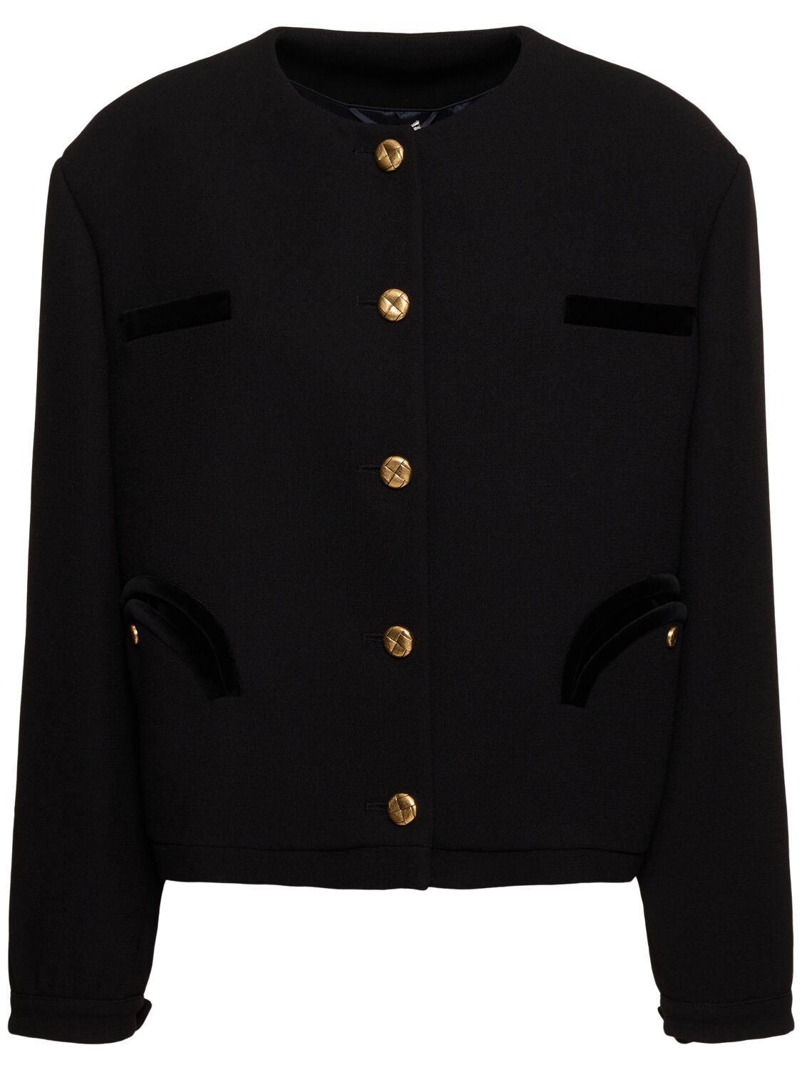 Blazé Milano Resolute Gliss Wool Bolero Jacket In Black