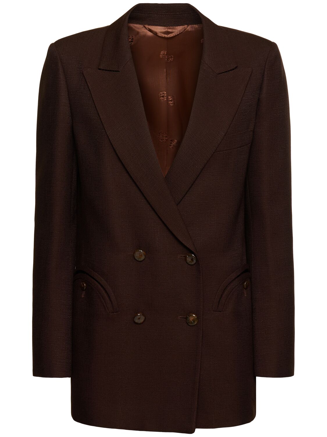 Blazé Milano Ariosa Everyday Viscose Blazer In Brown