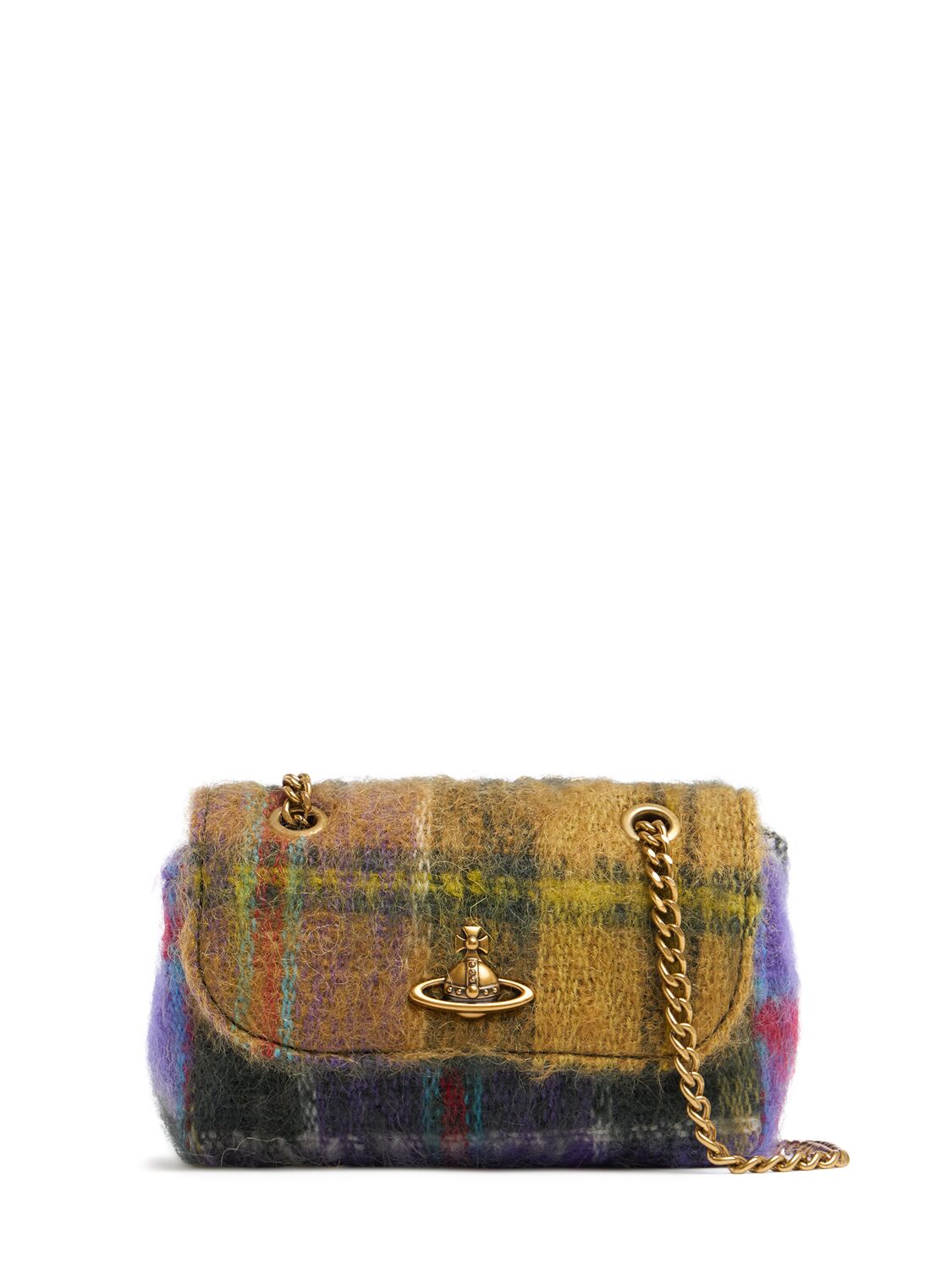 Vivienne Westwood Small Purse Tartan Mohair Bag In Multi