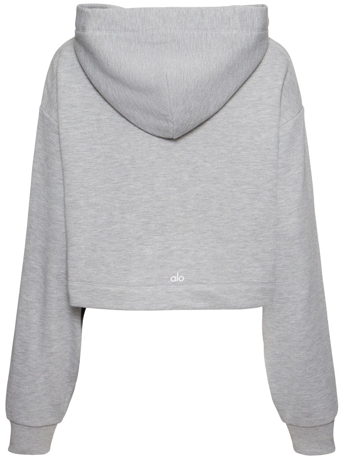 Shop Alo Yoga Bae Cotton Blend Hoodie In 灰色