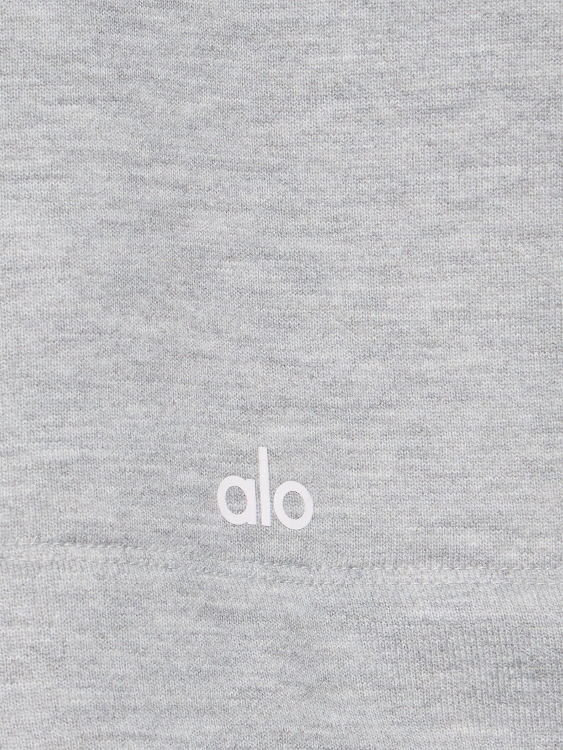 Shop Alo Yoga Bae Cotton Blend Hoodie In 灰色