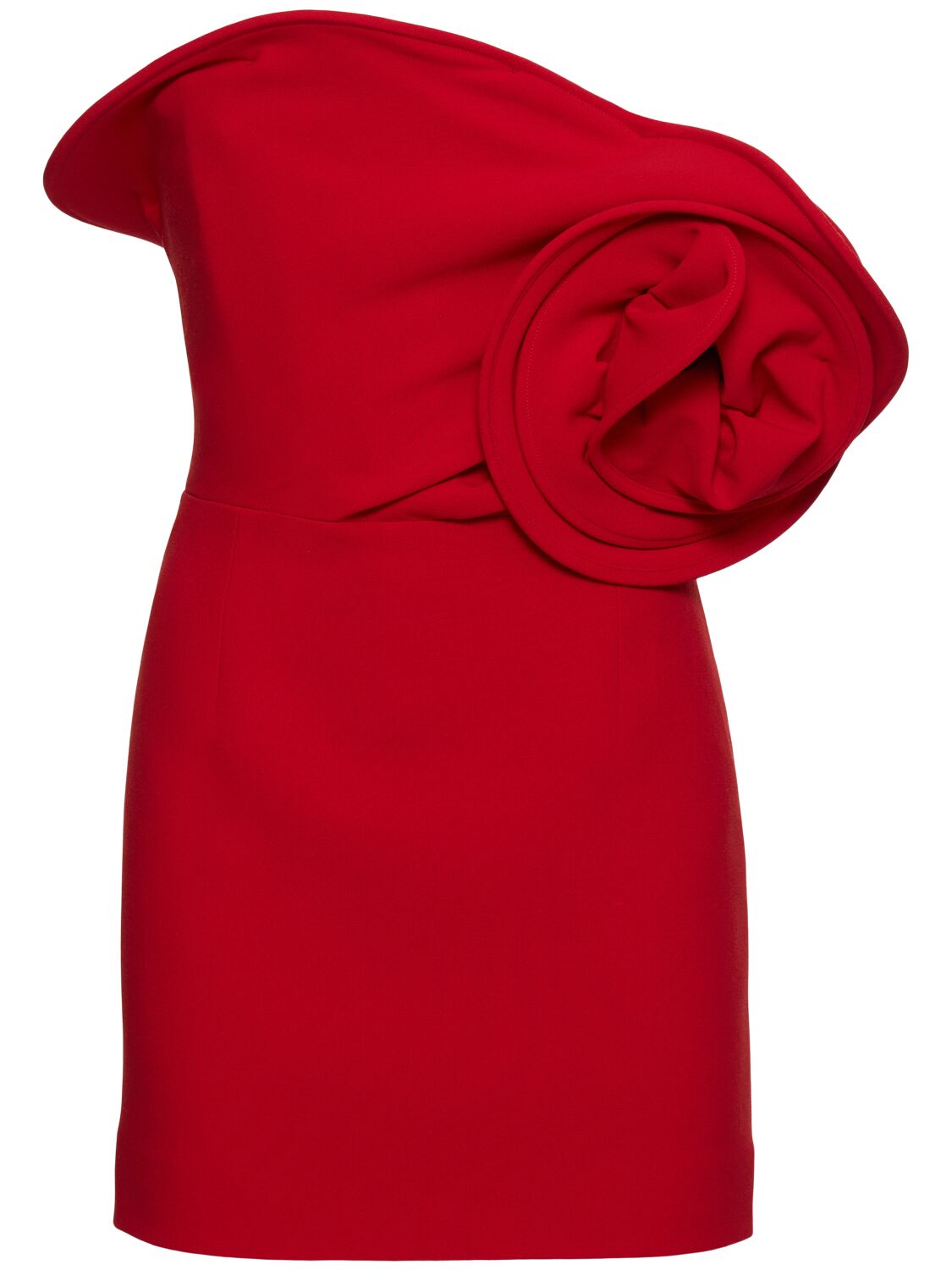 Shop Magda Butrym Strapless Wool Blend Mini Dress In Red