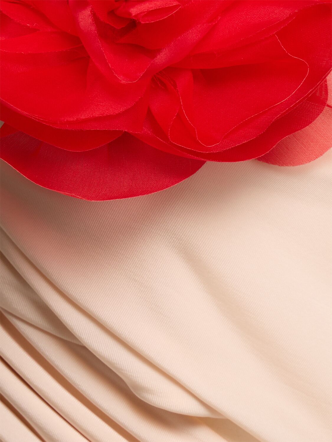 Magda Butrym One-shoulder Dress With Rose Embellishments In Beige