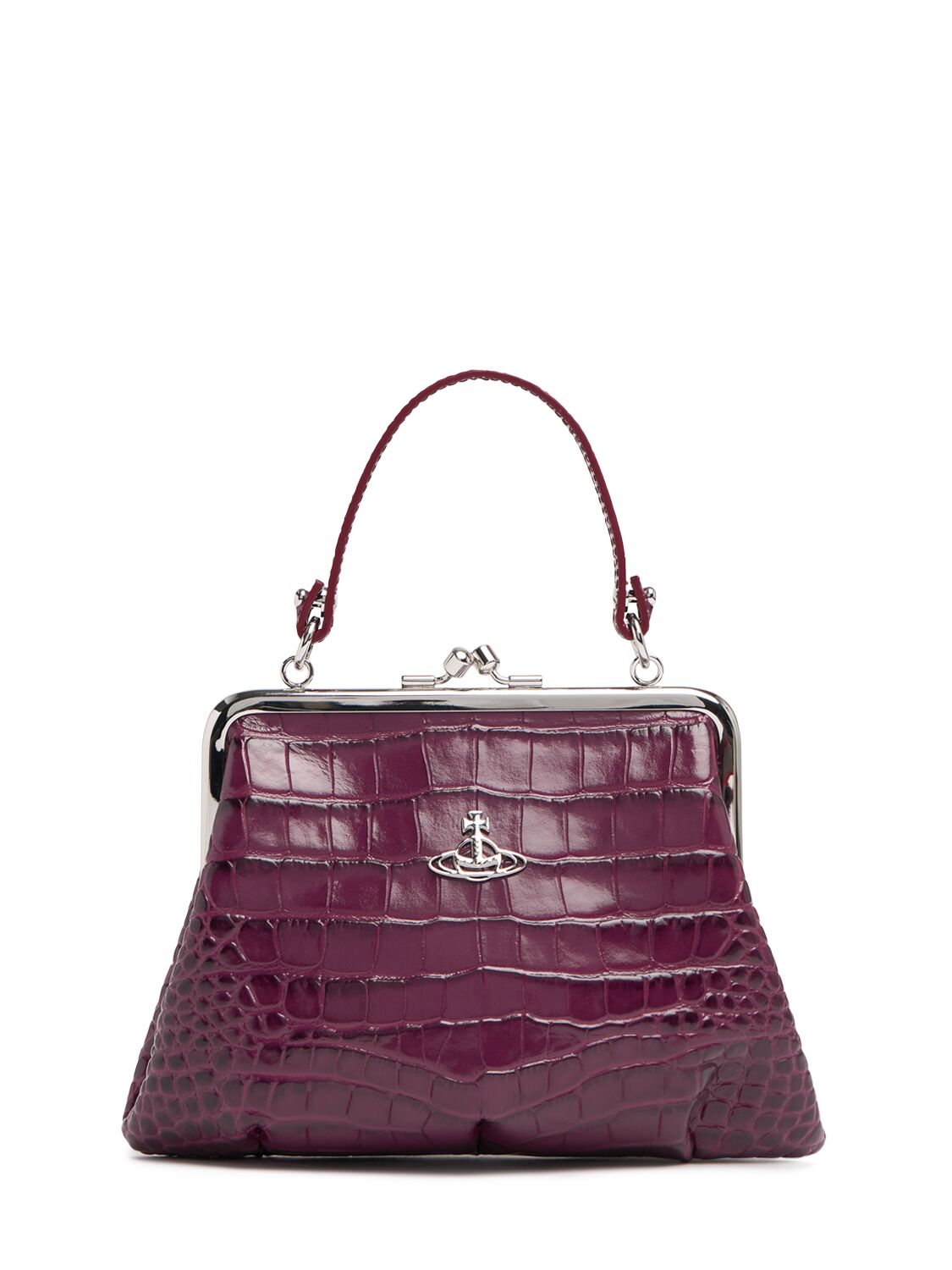 Vivienne Westwood Granny Frame Emboss Leather Bag In Purple