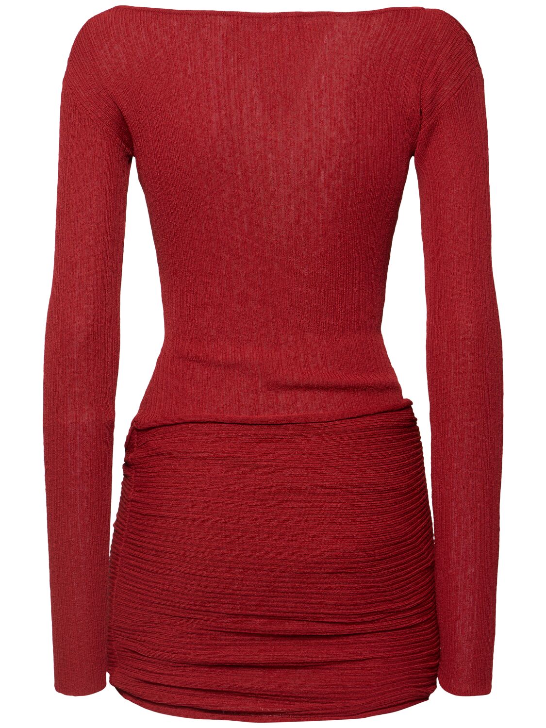 Shop Aya Muse Loca Knitted Viscose Blend Mini Dress In Red