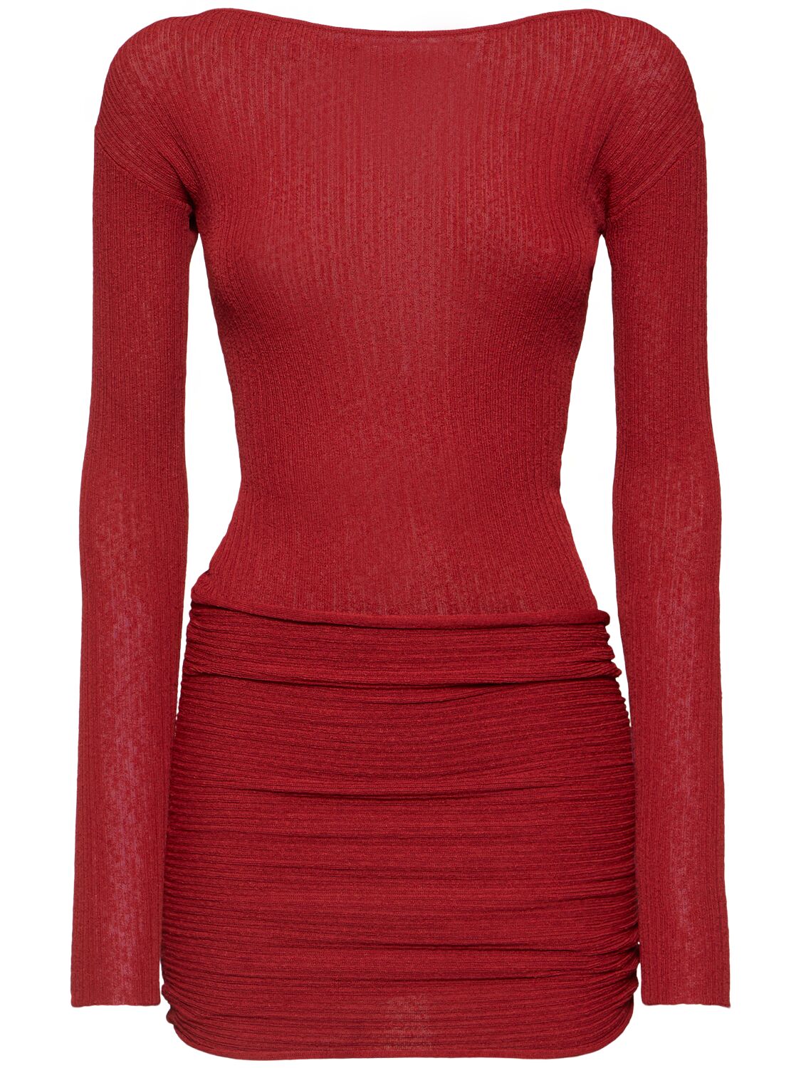 Aya Muse Loca Knitted Viscose Blend Mini Dress In Red