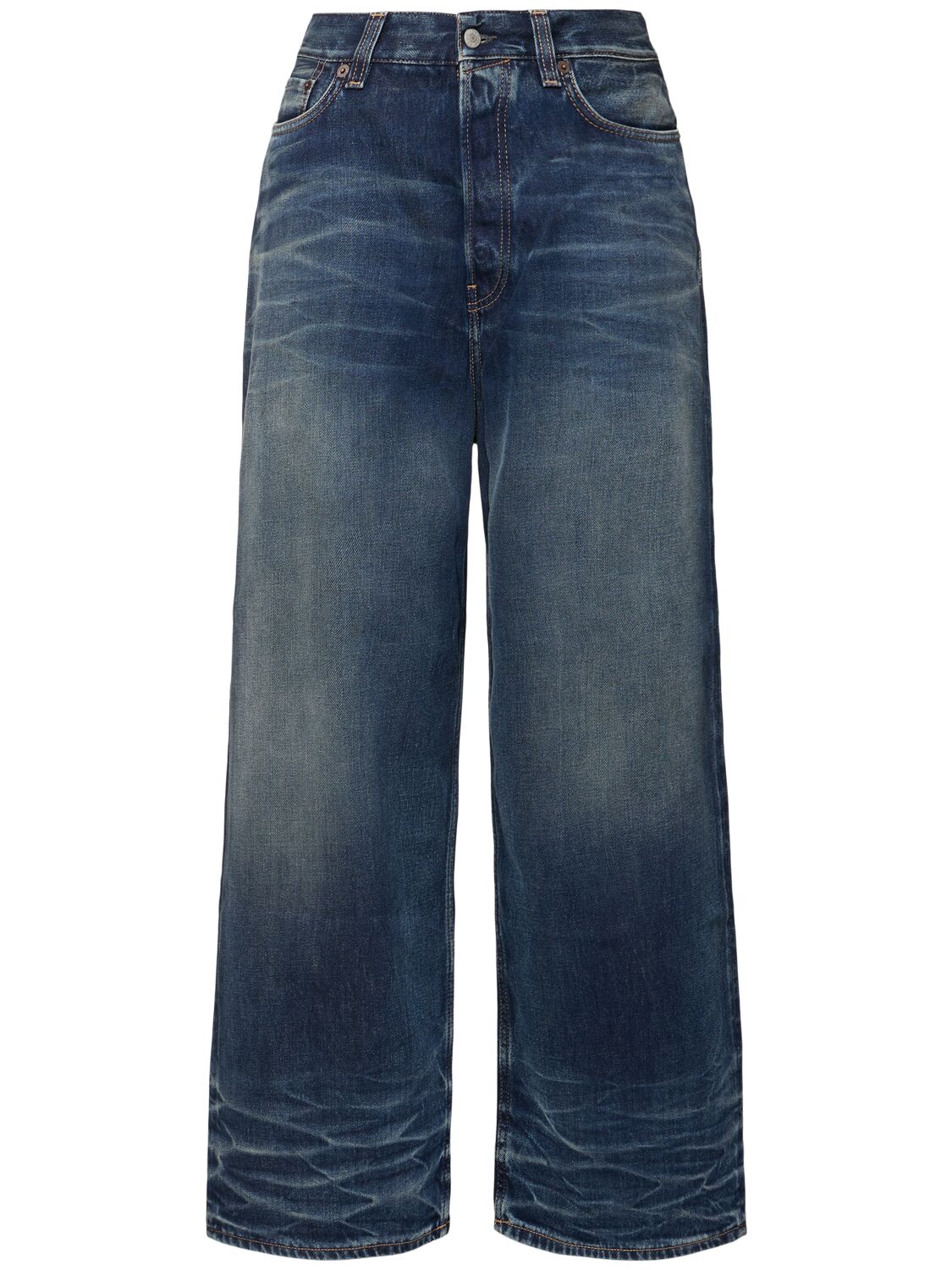 Acne Studios Broadway Mid Rise Baggy Jeans In Blue