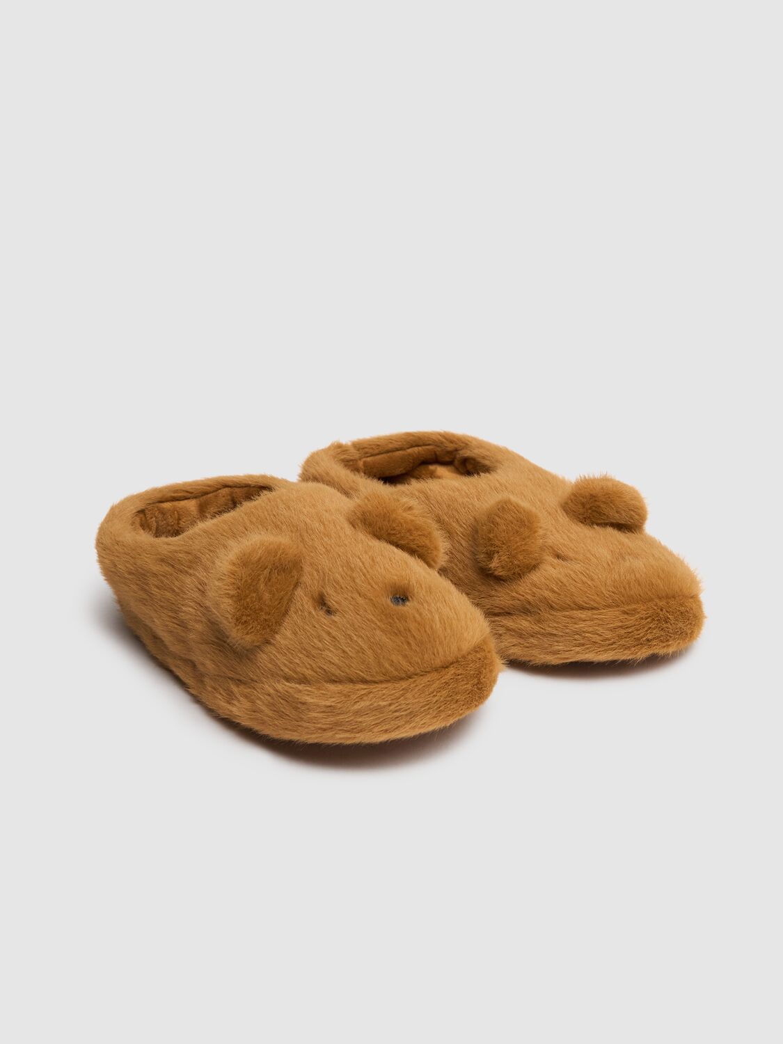 Shop Liewood Bear Recycled Poly Slippers W/appliqués In Brown