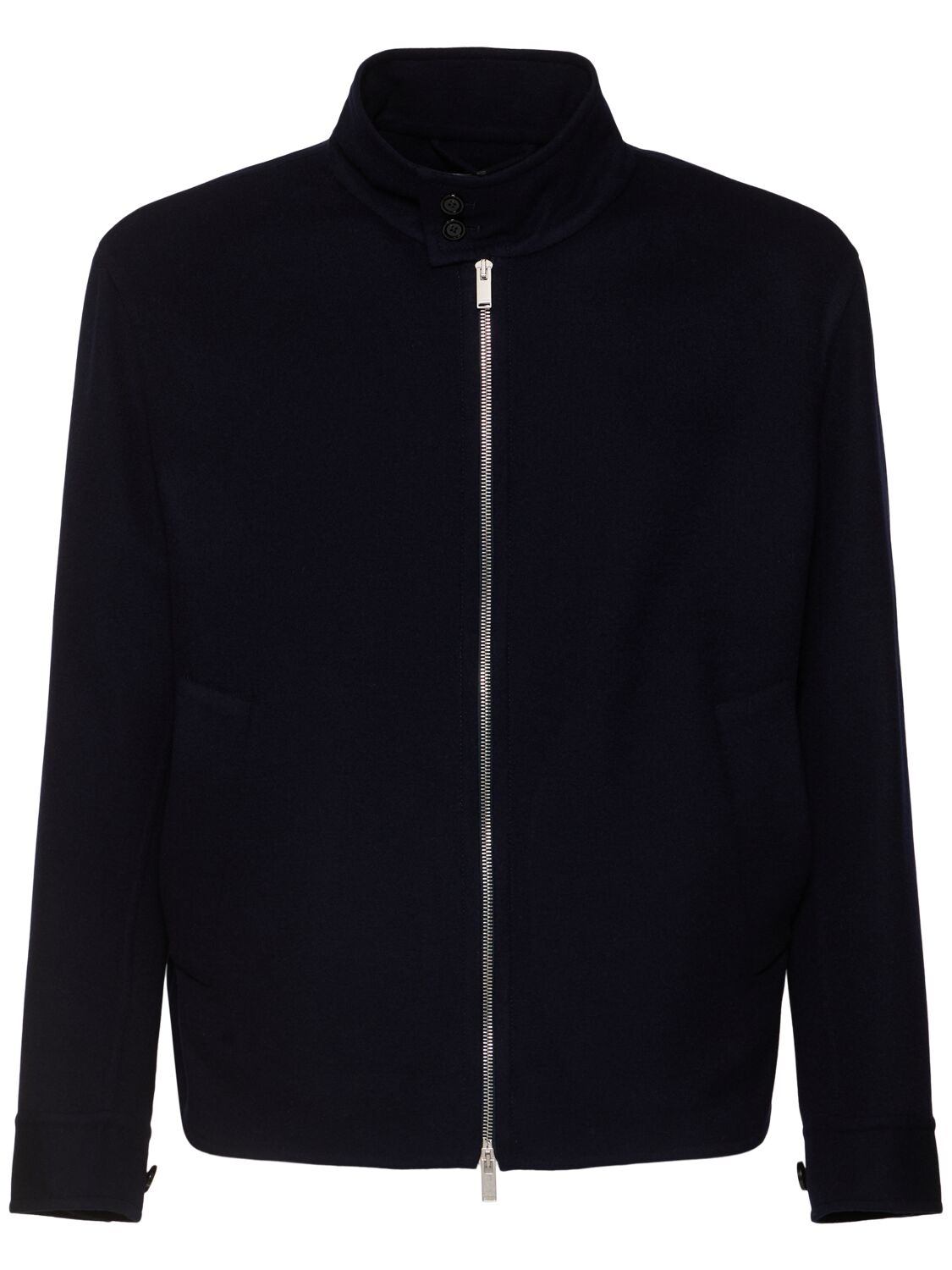 Lardini Wool Zip Jacket In Blue