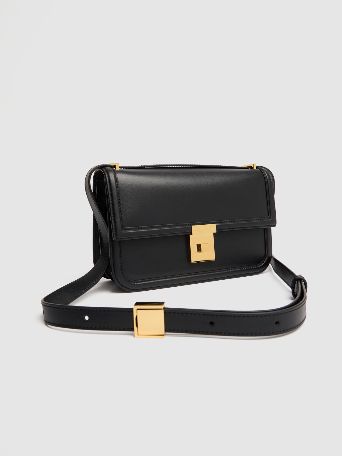 Shop Demellier Paris Smooth Leather Shoulder Bag In Black