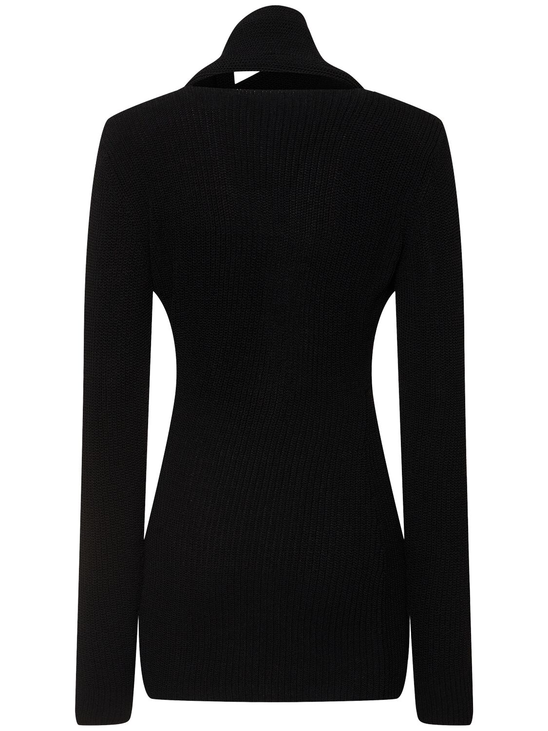 Shop Aya Muse Kea Knitted Viscose Blend Mini Dress In Black