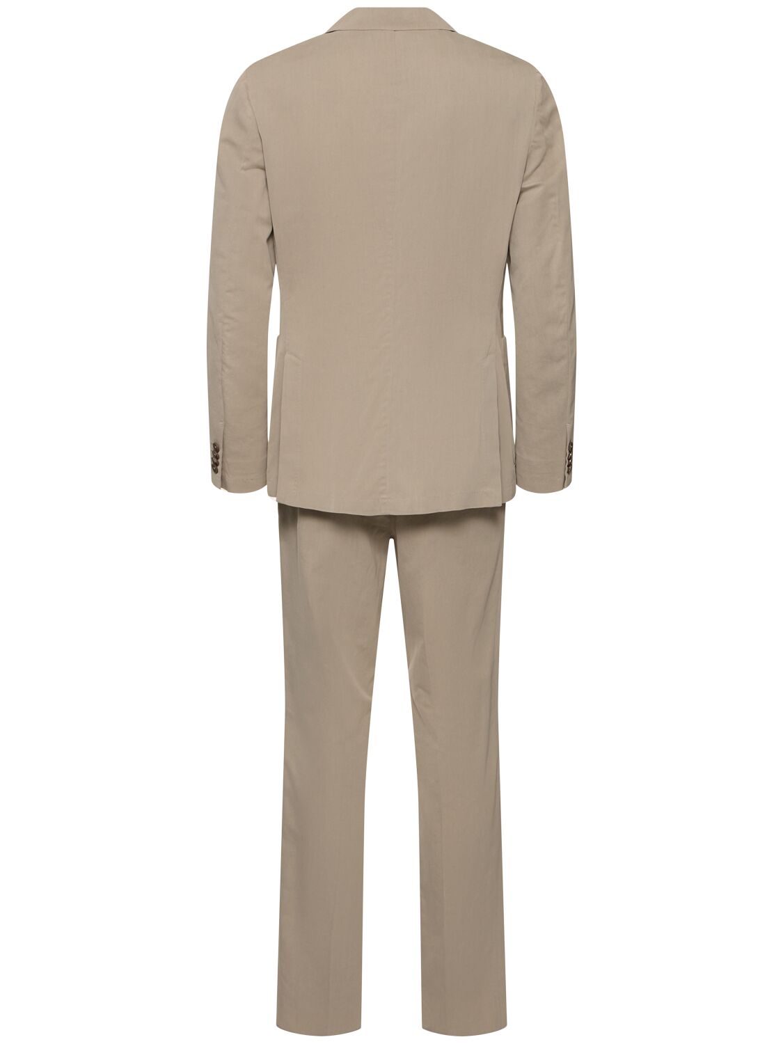 Shop Zegna Washed Cotton & Silk Suit In Beige