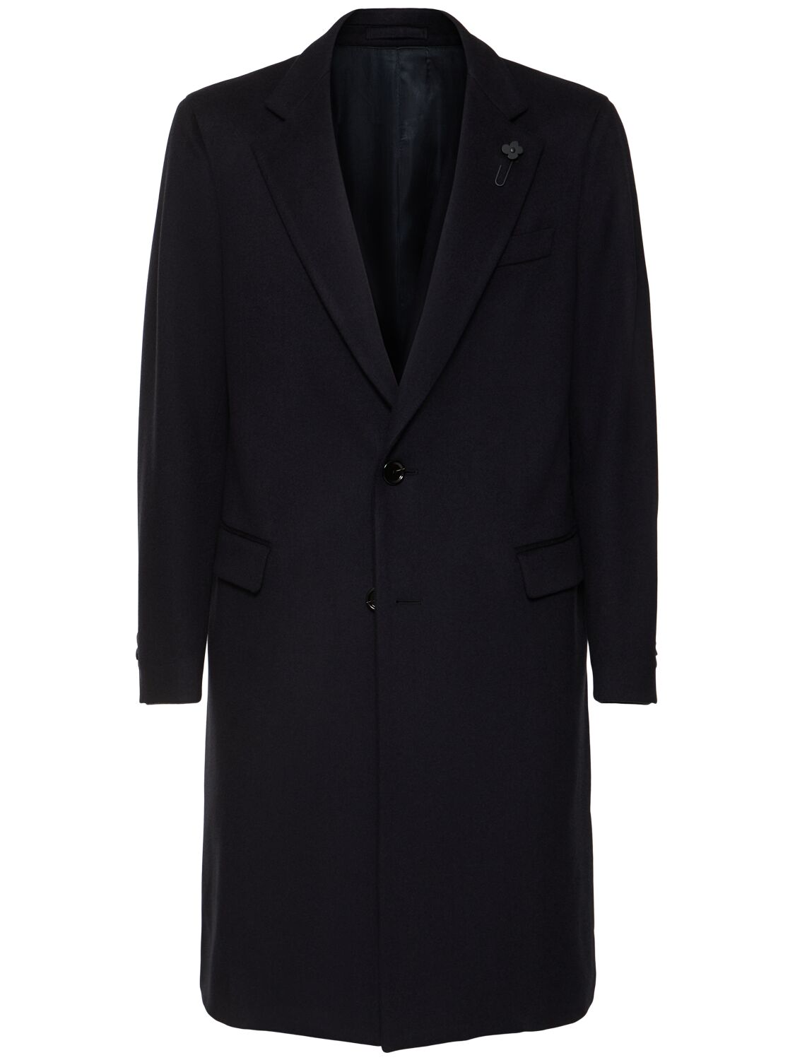 Lardini Attitude Single Breasted Wool Coat In Blue